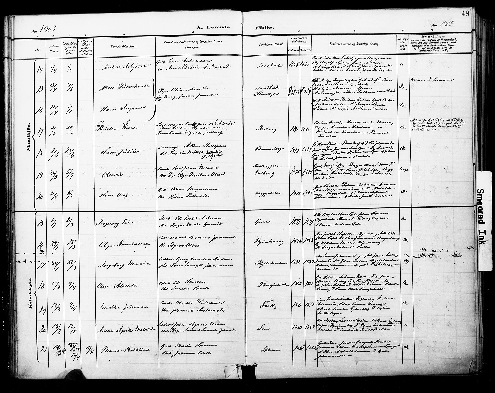 Skjeberg prestekontor Kirkebøker, AV/SAO-A-10923/F/Fa/L0010: Parish register (official) no. I 10, 1898-1911, p. 48