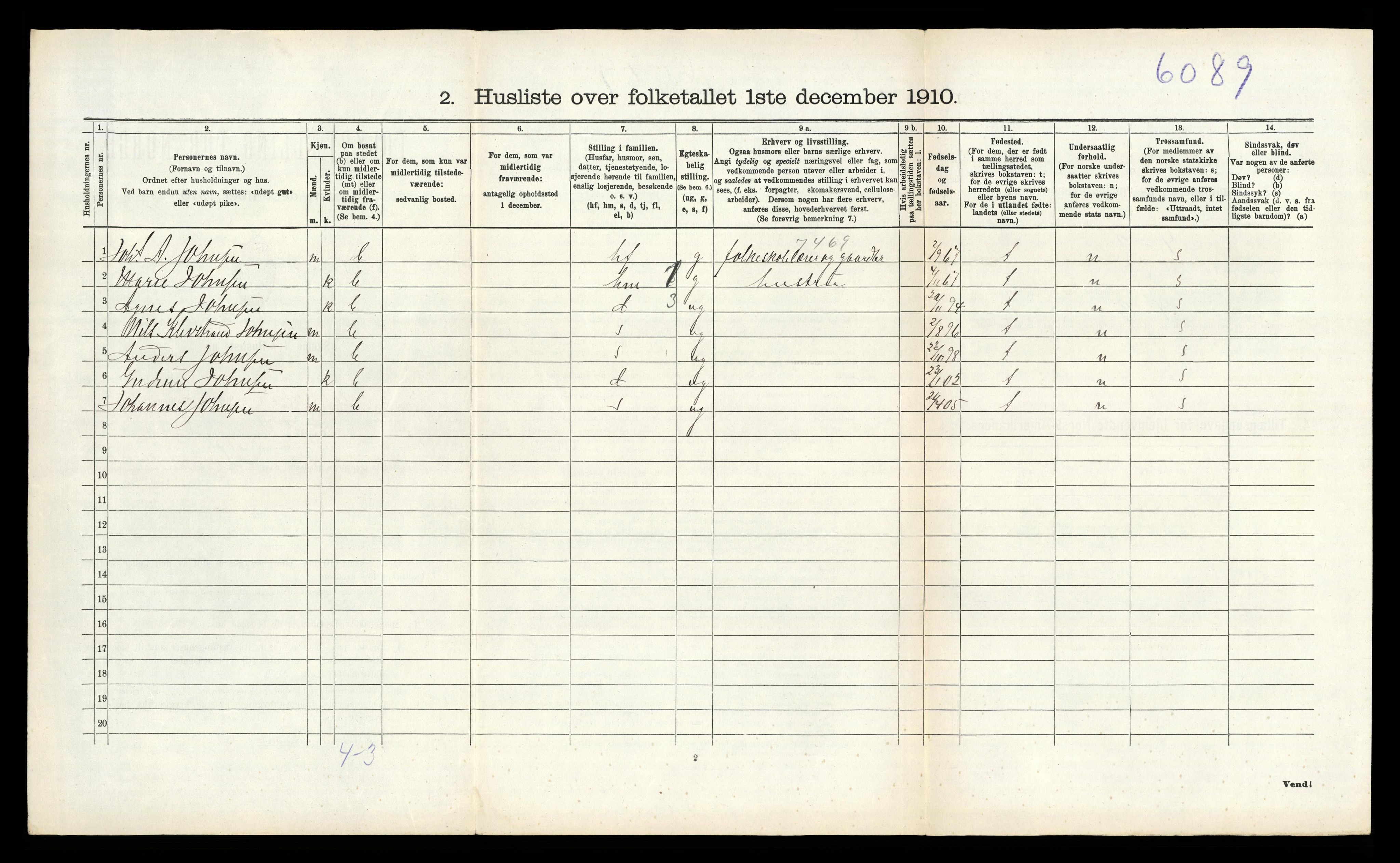 RA, 1910 census for Eidanger, 1910, p. 714