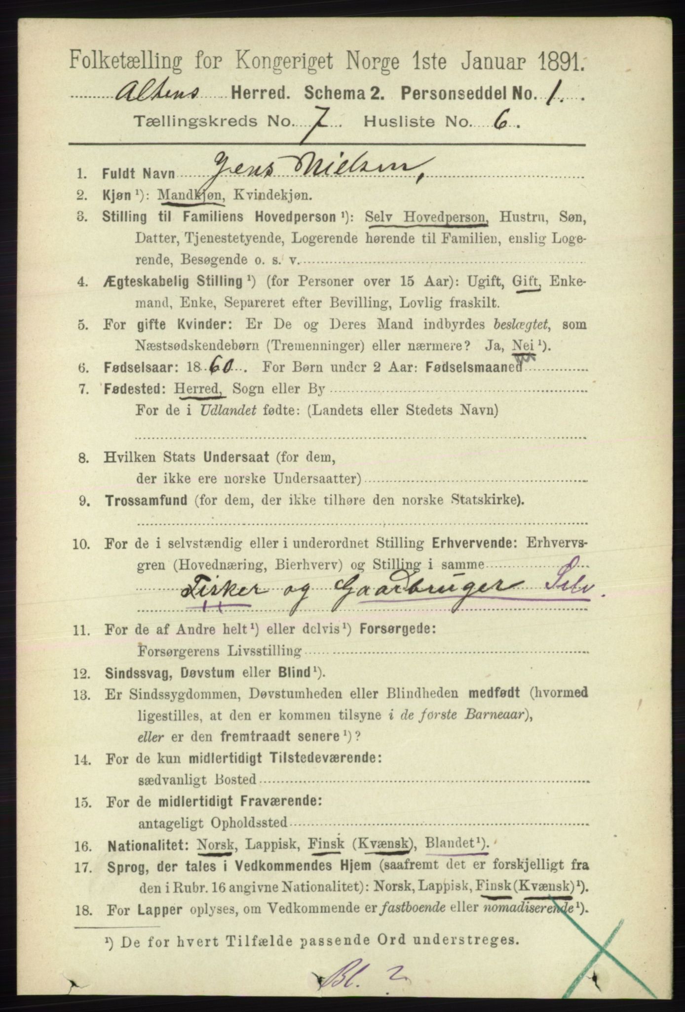 RA, 1891 census for 2012 Alta, 1891, p. 2134