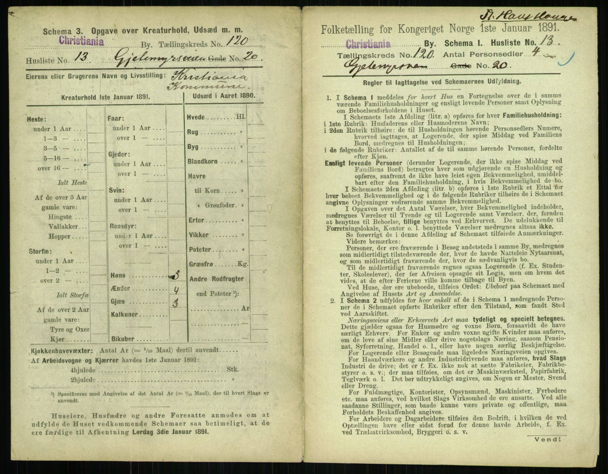 RA, 1891 census for 0301 Kristiania, 1891, p. 63999