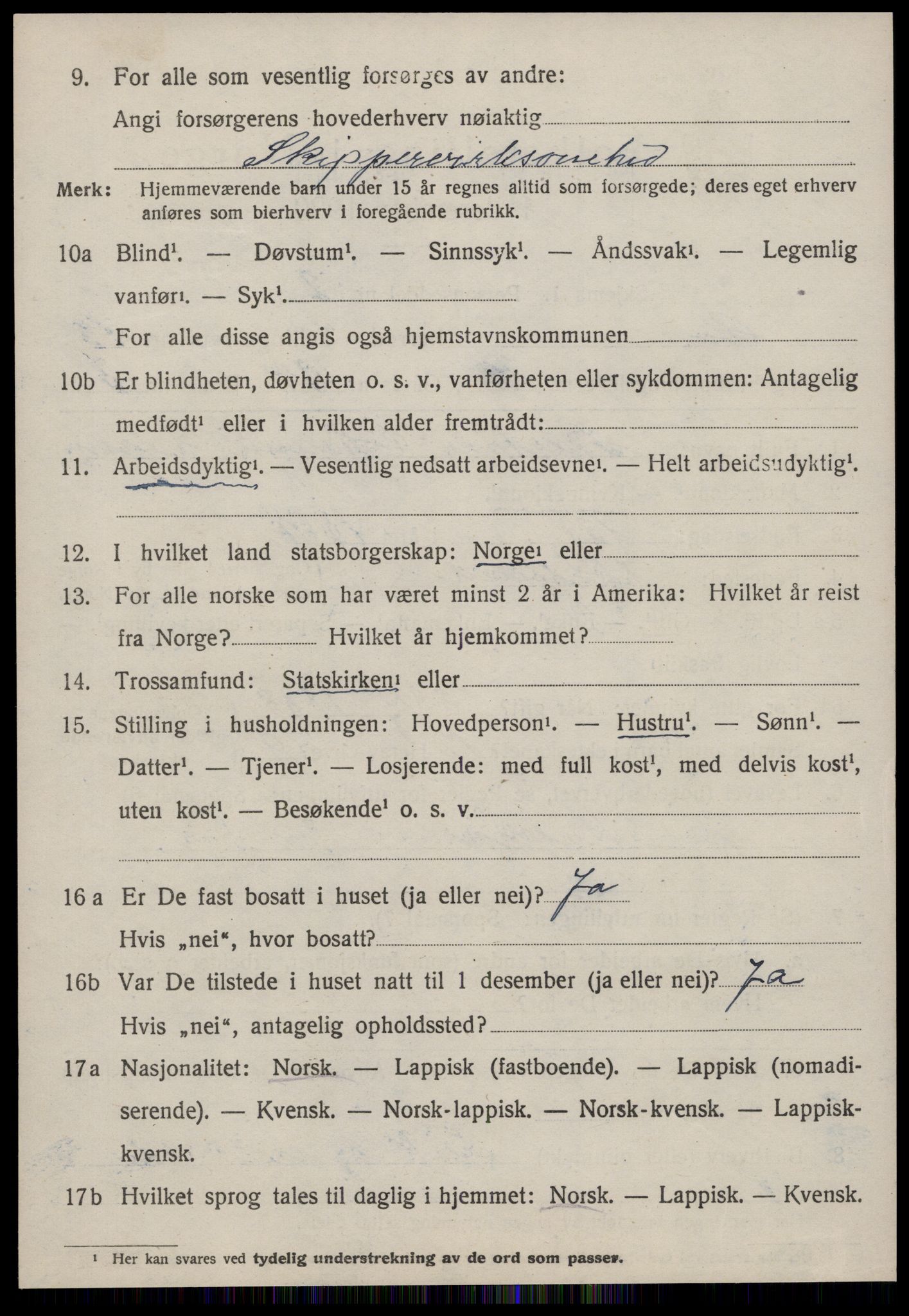 SAT, 1920 census for Å, 1920, p. 5497