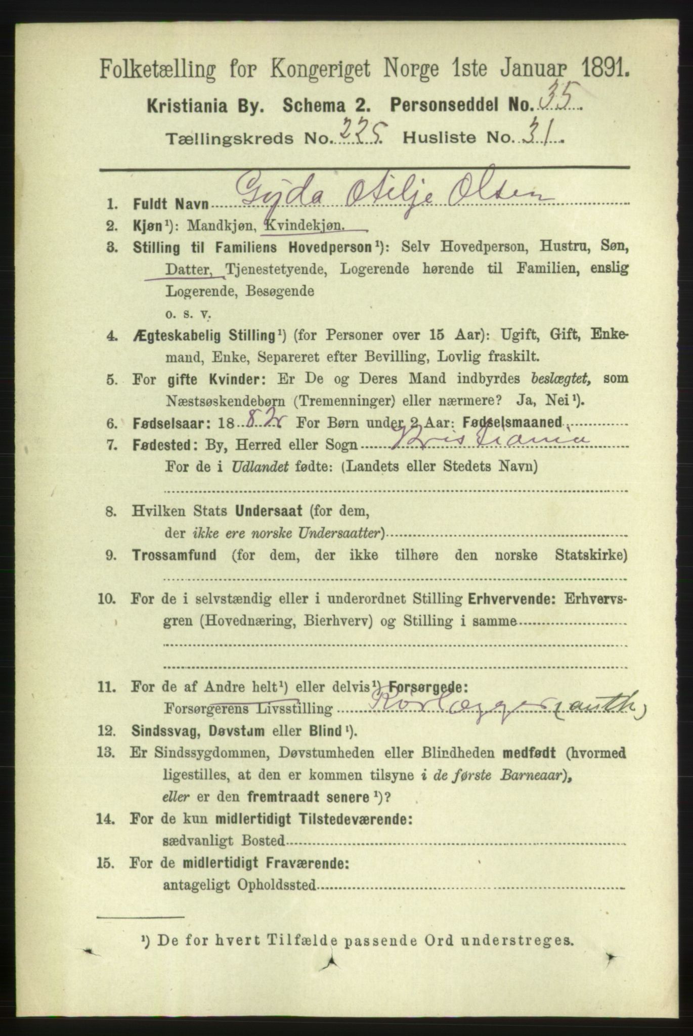 RA, 1891 census for 0301 Kristiania, 1891, p. 137239