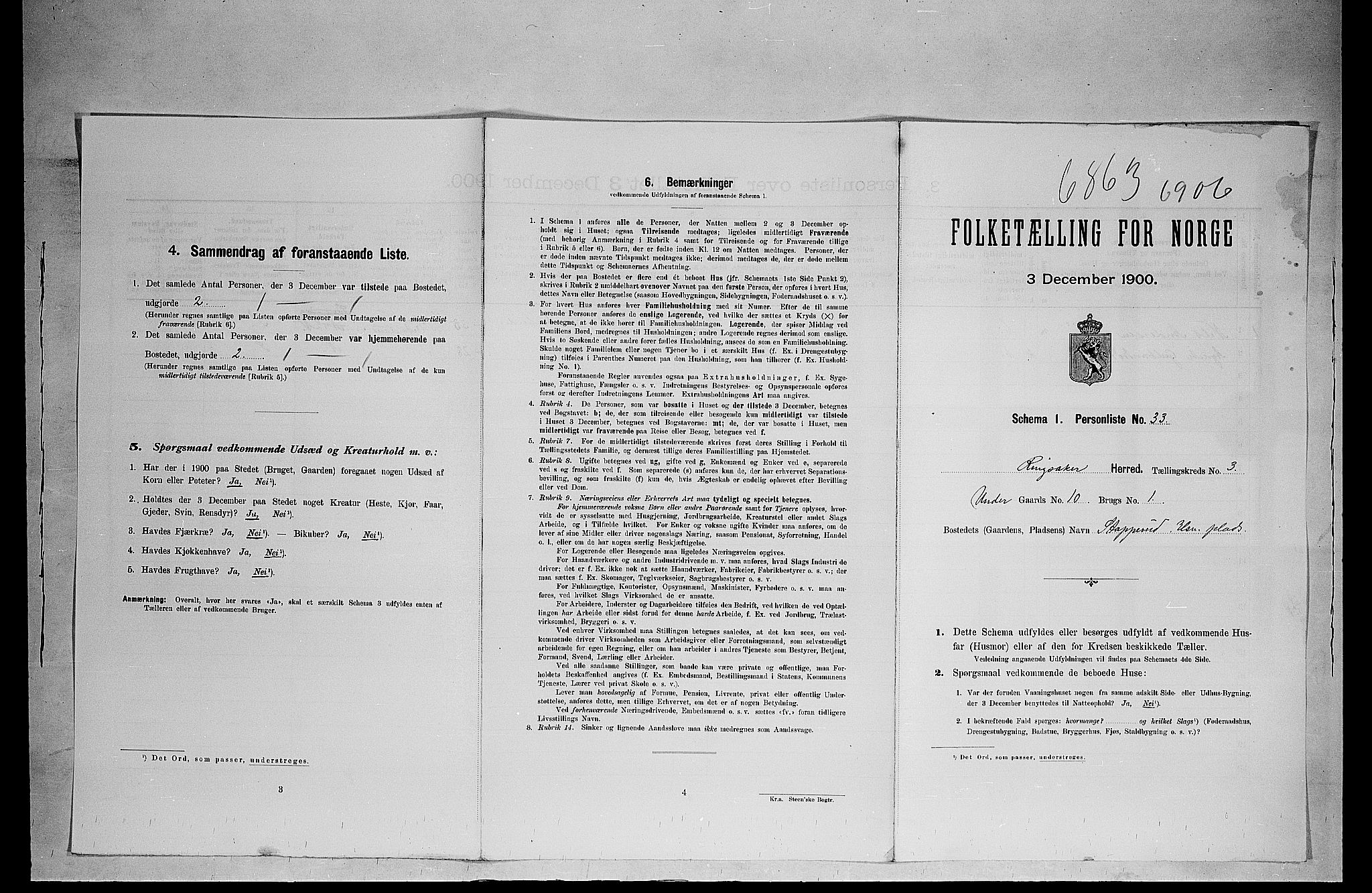 SAH, 1900 census for Ringsaker, 1900, p. 159