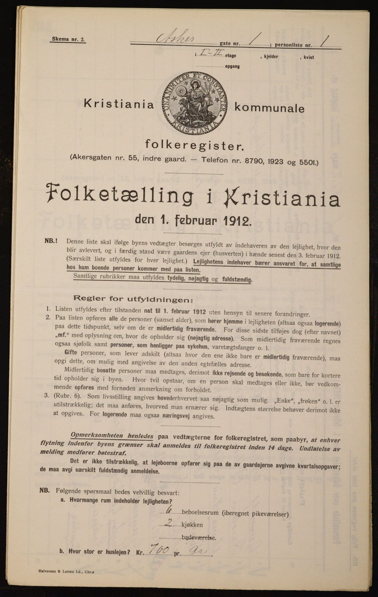 OBA, Municipal Census 1912 for Kristiania, 1912, p. 2424