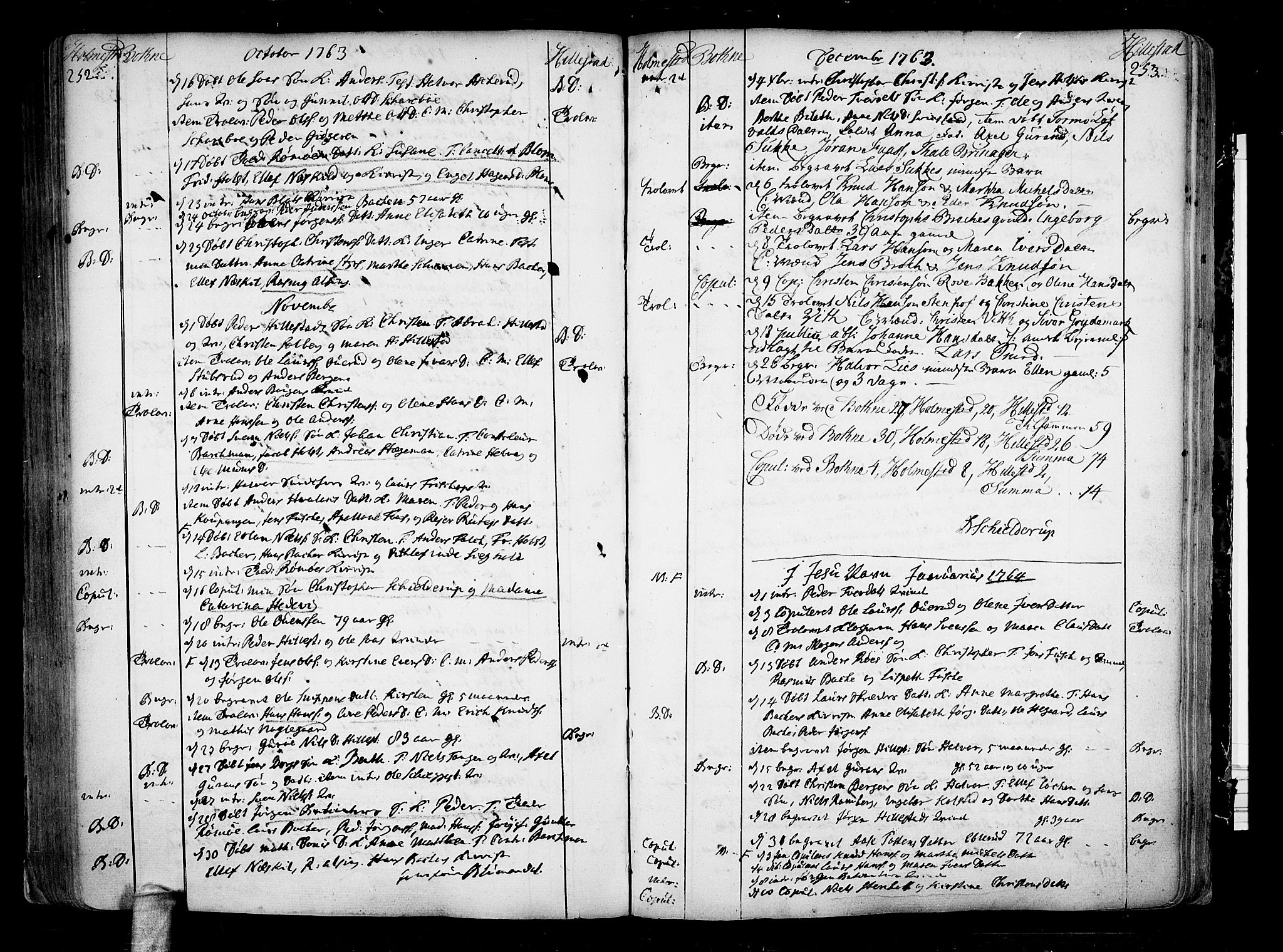 Botne kirkebøker, AV/SAKO-A-340/F/Fa/L0001a: Parish register (official) no. I 1A, 1707-1778, p. 252-253