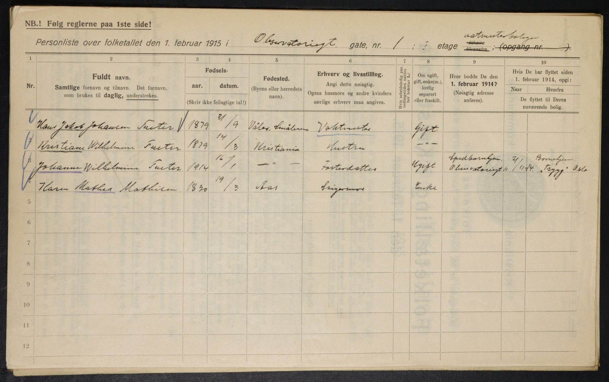 OBA, Municipal Census 1915 for Kristiania, 1915, p. 73538