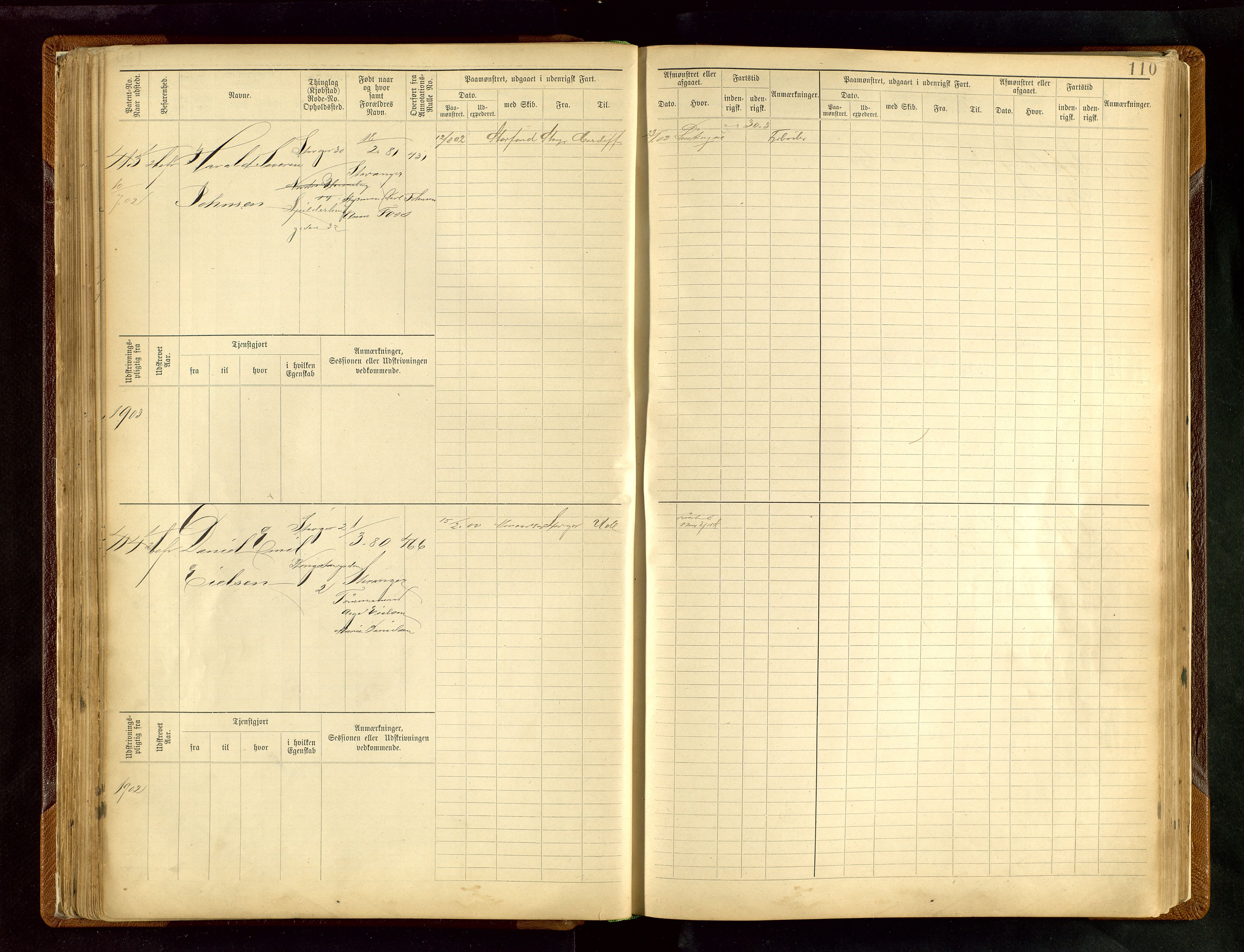 Stavanger sjømannskontor, AV/SAST-A-102006/F/Fe/L0005: Maskinist- og fyrbøterrulle, patentnr. 195-781 (dublett), 1894-1922, p. 114