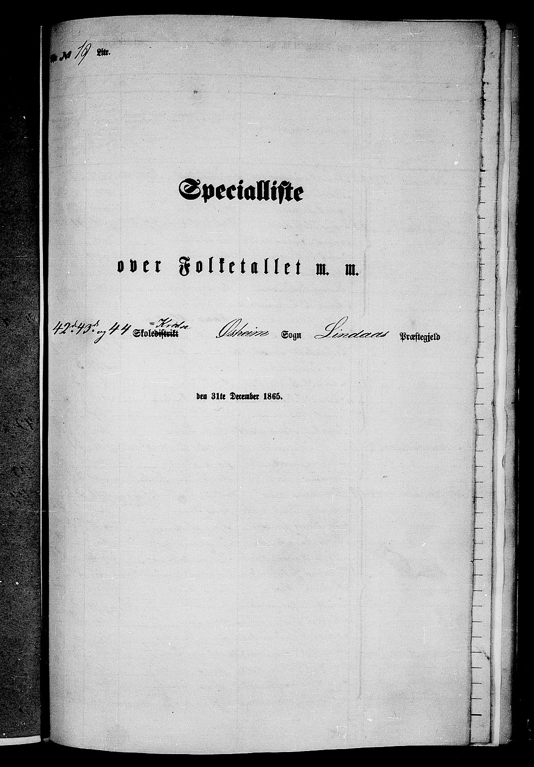 RA, 1865 census for Lindås, 1865, p. 276