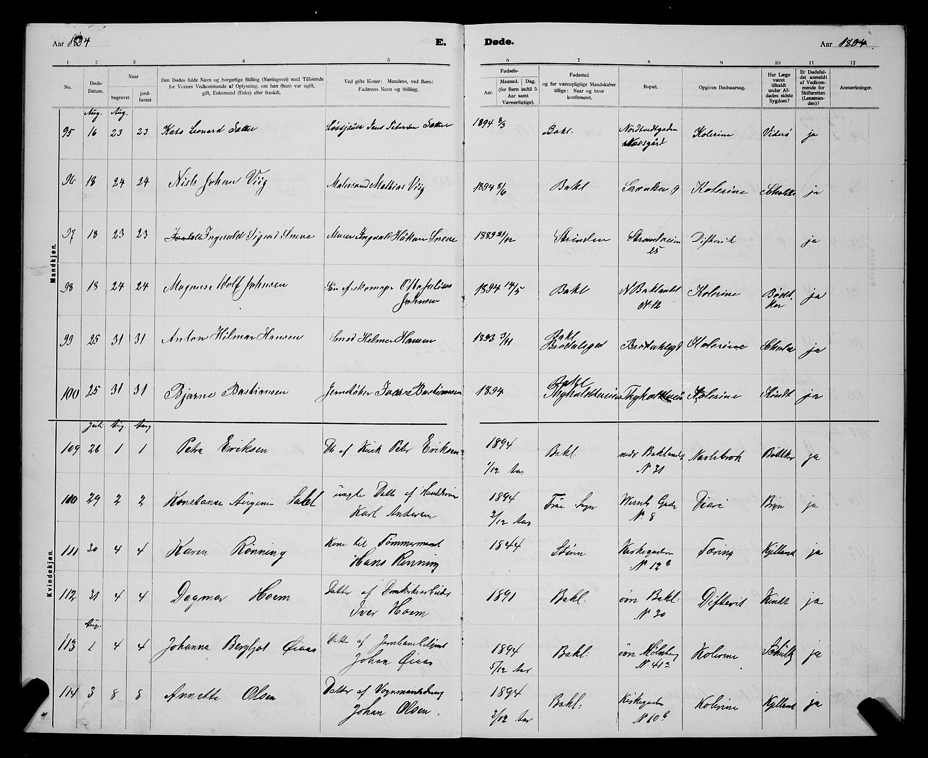 Ministerialprotokoller, klokkerbøker og fødselsregistre - Sør-Trøndelag, AV/SAT-A-1456/604/L0224: Parish register (copy) no. 604C07, 1894-1898