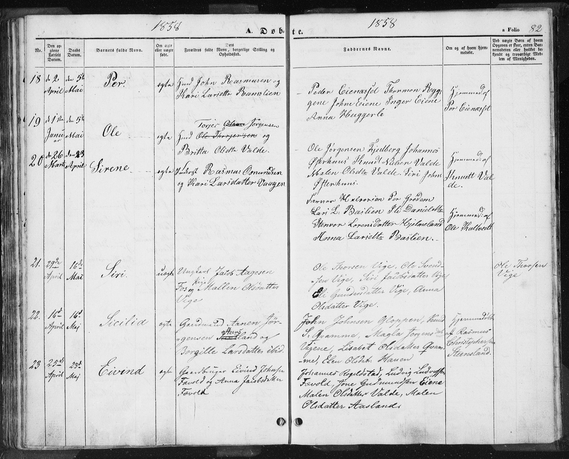 Hjelmeland sokneprestkontor, AV/SAST-A-101843/01/IV/L0009: Parish register (official) no. A 9, 1846-1860, p. 82