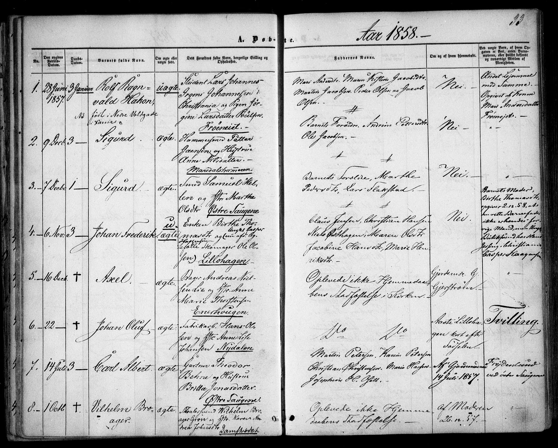 Vestre Aker prestekontor Kirkebøker, SAO/A-10025/F/Fa/L0003: Parish register (official) no. 3, 1857-1868, p. 33