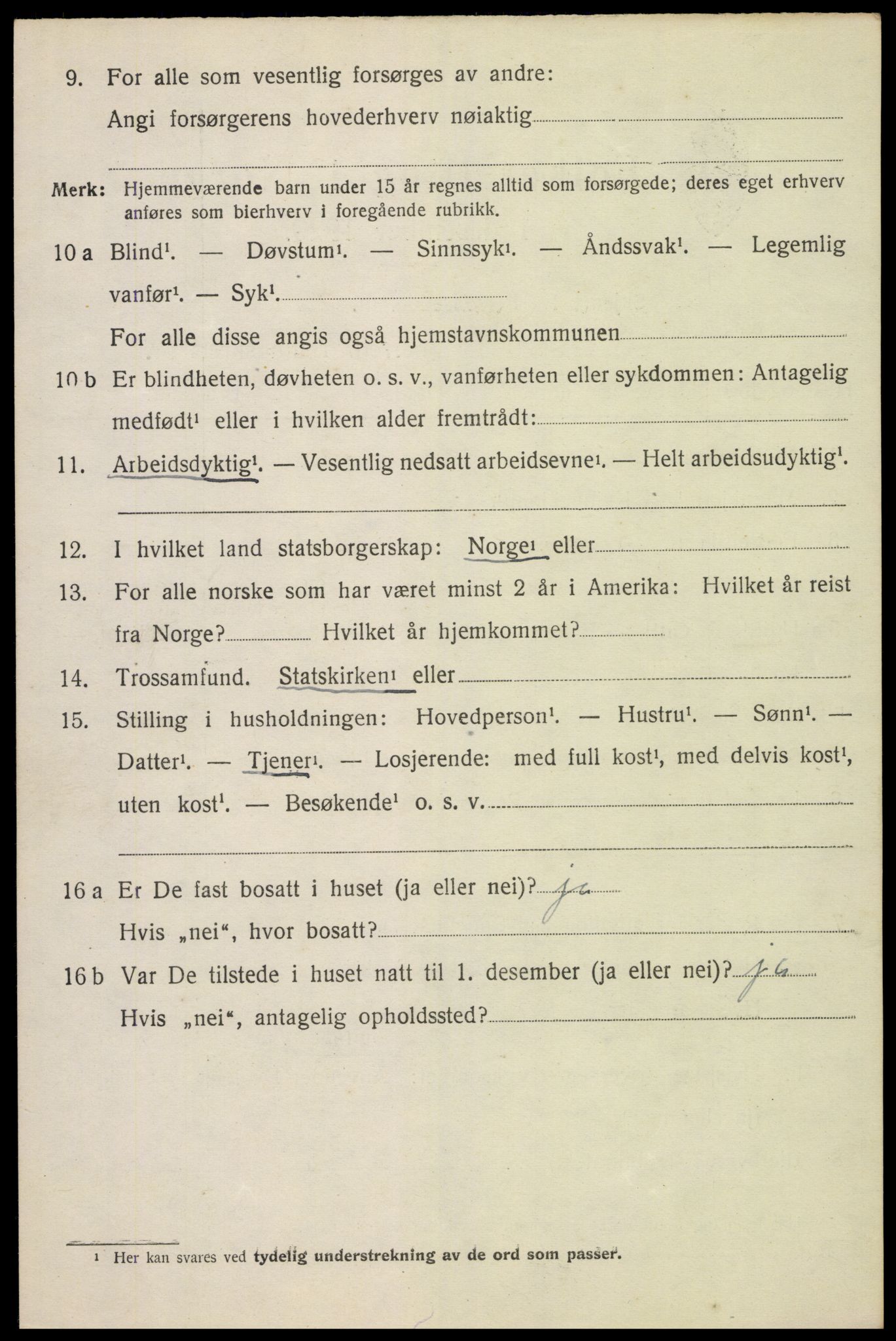 SAH, 1920 census for Romedal, 1920, p. 3150