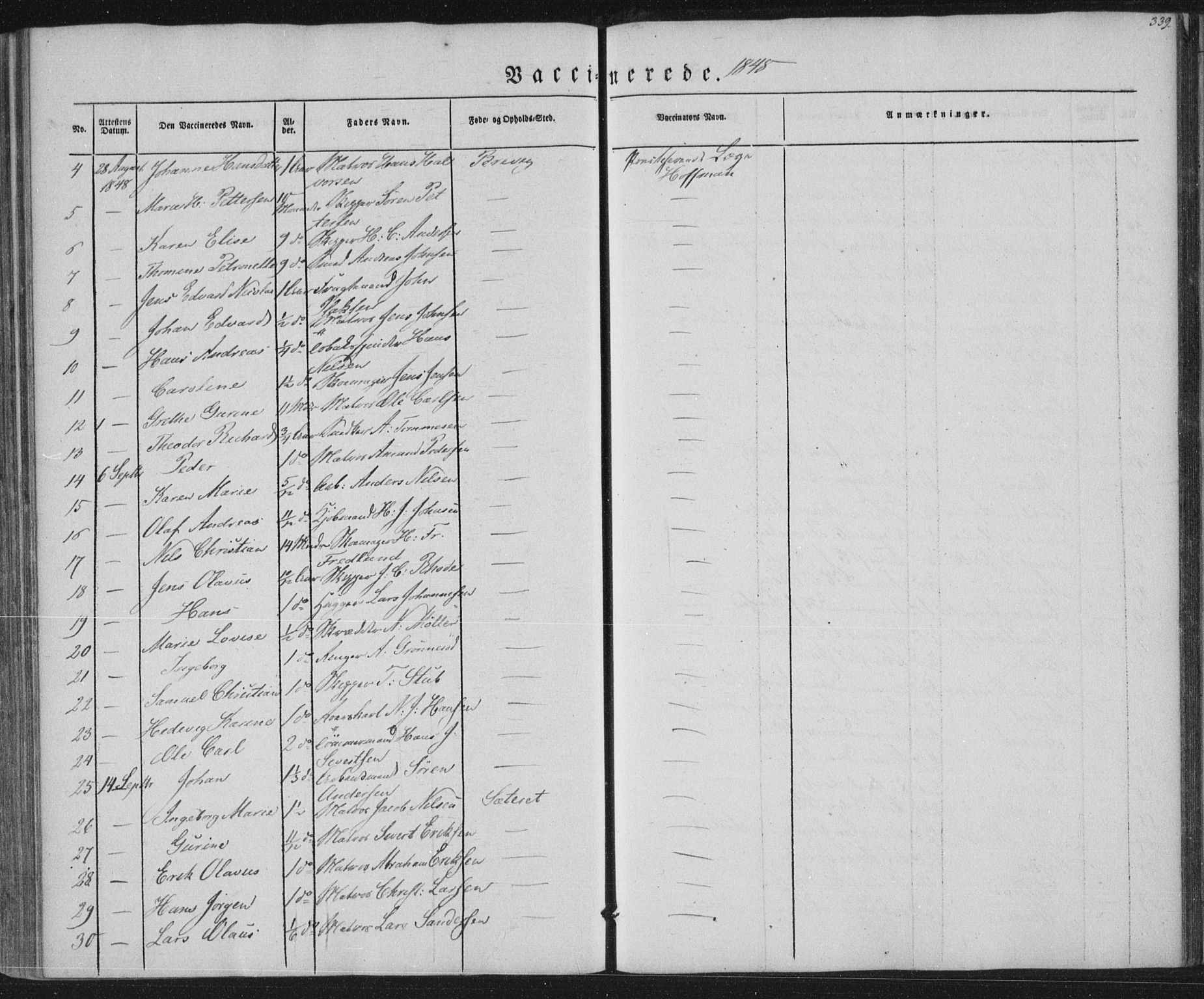 Brevik kirkebøker, SAKO/A-255/F/Fa/L0005: Parish register (official) no. 5, 1847-1865, p. 339