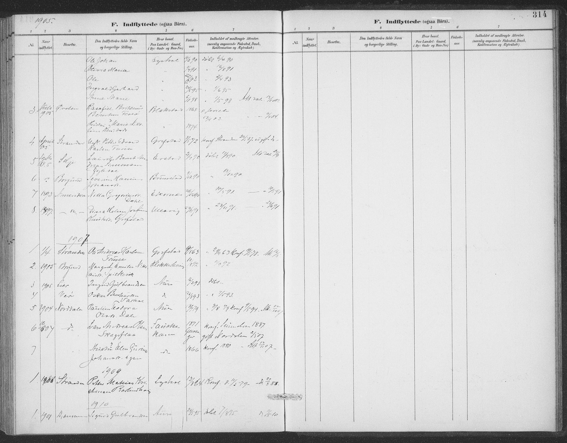Ministerialprotokoller, klokkerbøker og fødselsregistre - Møre og Romsdal, SAT/A-1454/523/L0335: Parish register (official) no. 523A02, 1891-1911, p. 314