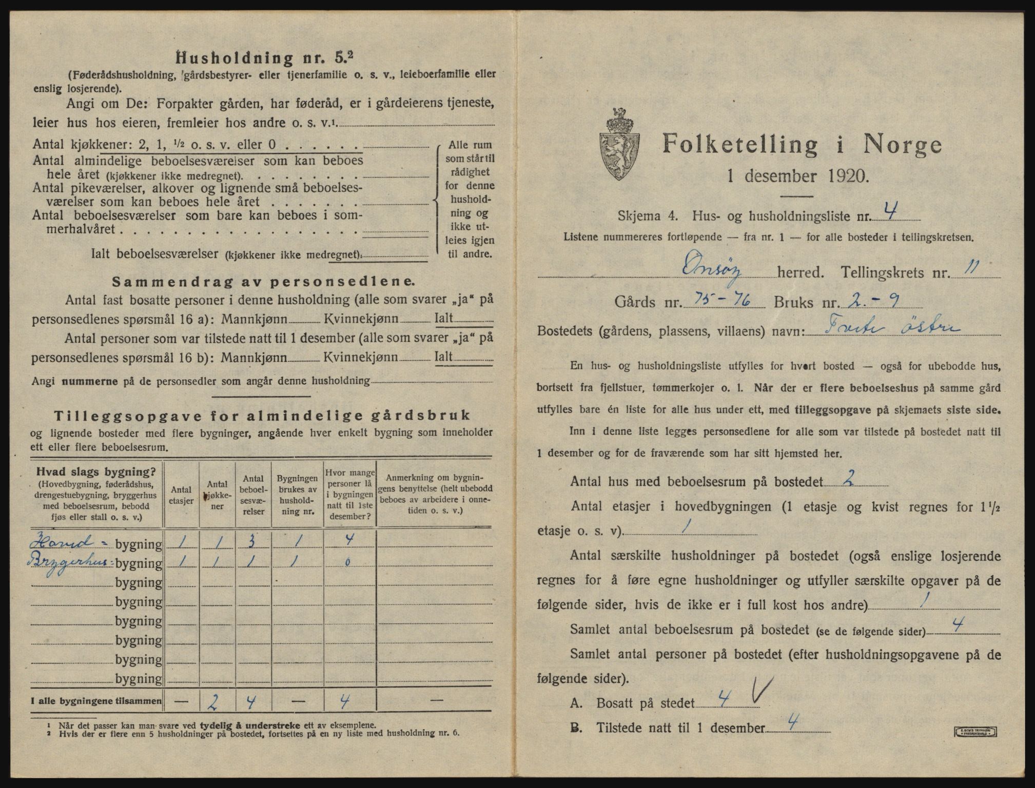 SAO, 1920 census for Onsøy, 1920, p. 1992