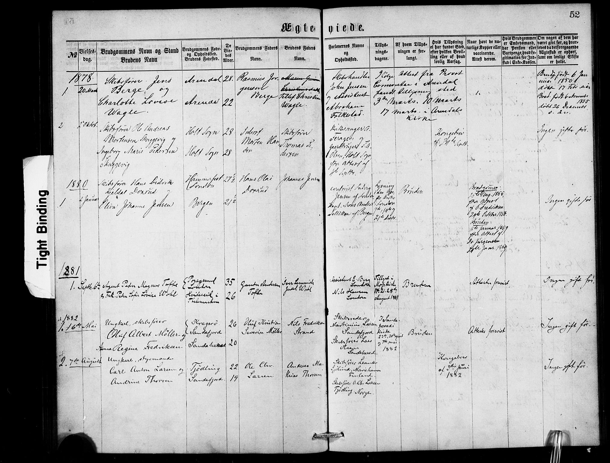  Den norske sjømannsmisjon i utlandet/London m/bistasjoner, SAB/SAB/PA-0103/H/Ha/L0001: Parish register (official) no. A 1, 1868-1887, p. 52