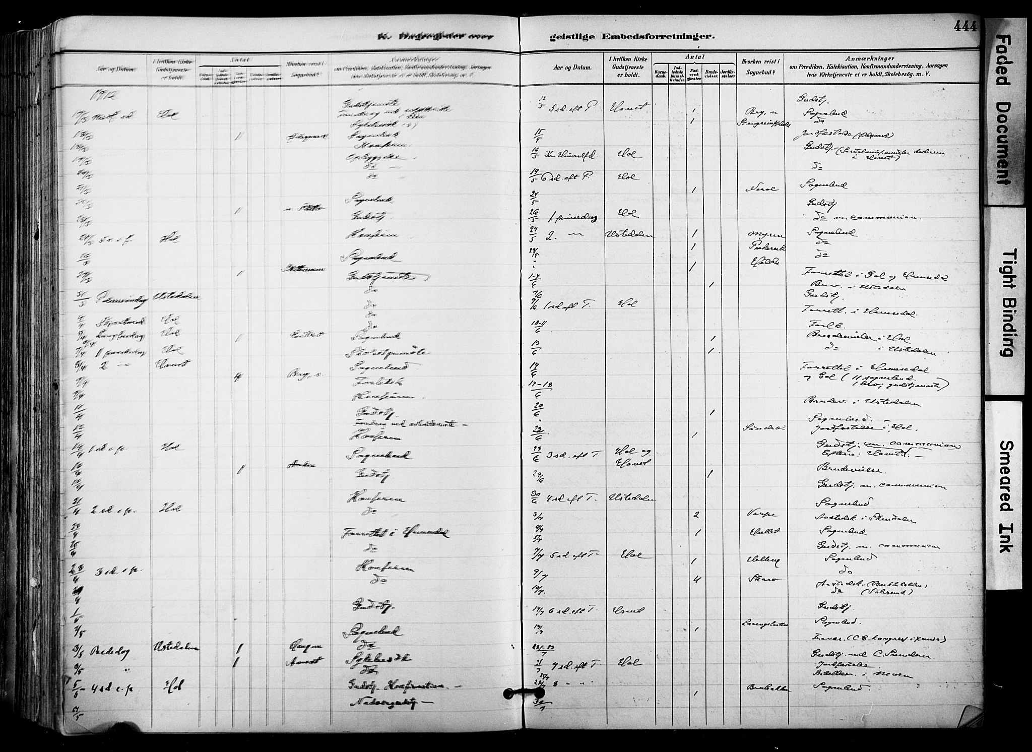 Hol kirkebøker, AV/SAKO-A-227/F/Fa/L0003: Parish register (official) no. I 3, 1887-1918, p. 444