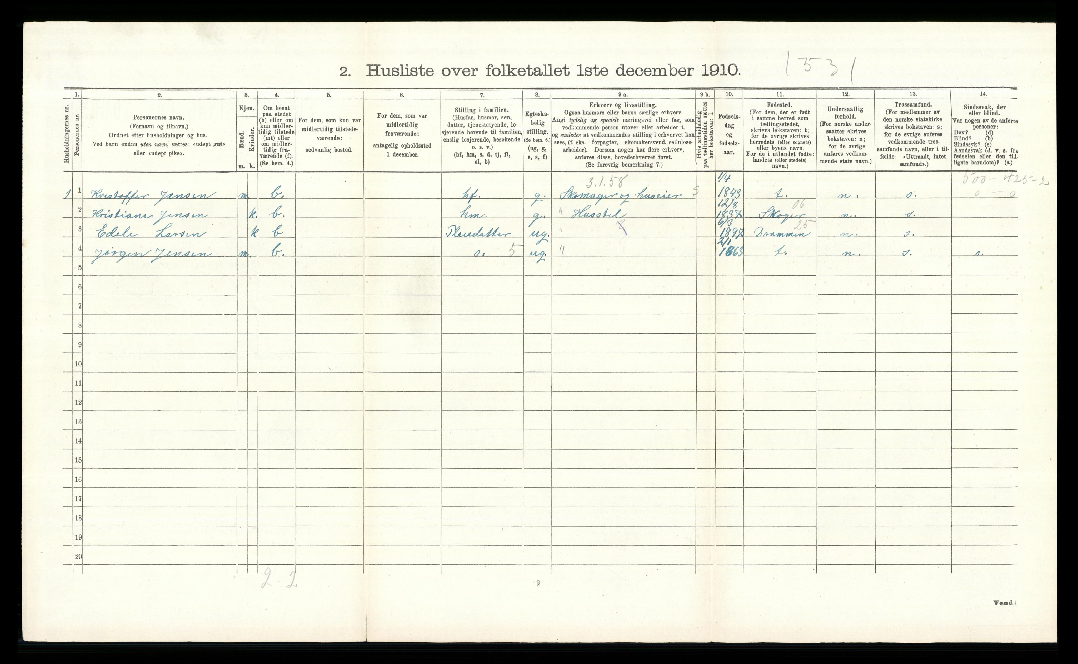 RA, 1910 census for Øvre Eiker, 1910, p. 572