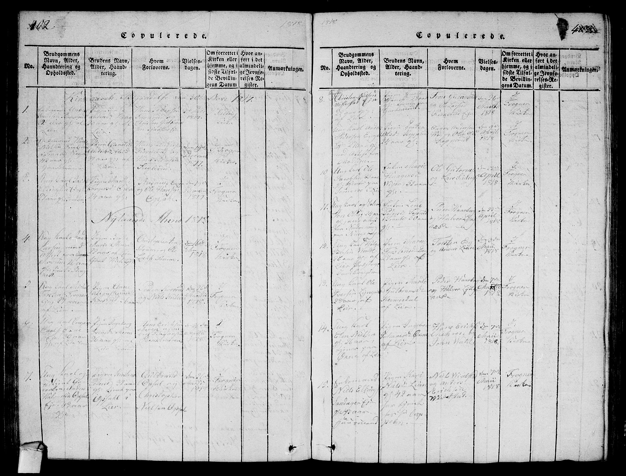 Lier kirkebøker, AV/SAKO-A-230/G/Ga/L0001: Parish register (copy) no. I 1, 1813-1824, p. 402-403