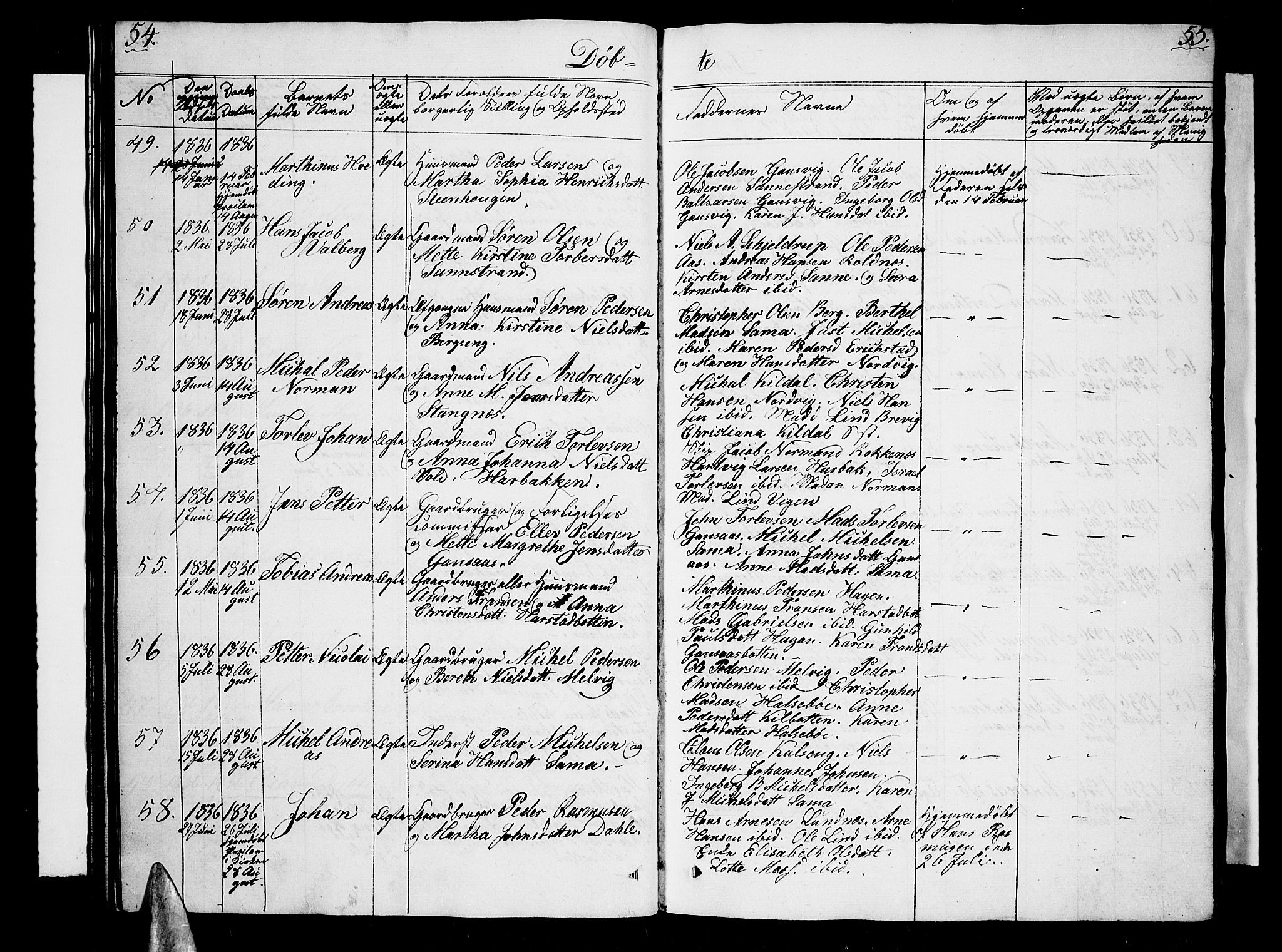 Trondenes sokneprestkontor, SATØ/S-1319/H/Hb/L0005klokker: Parish register (copy) no. 5, 1834-1845, p. 54-55