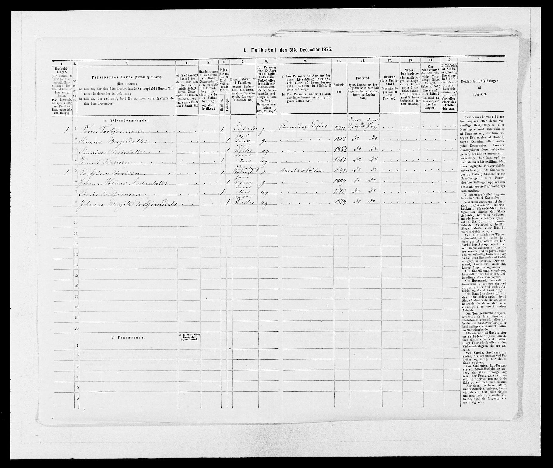 SAB, 1875 census for 1224P Kvinnherad, 1875, p. 585