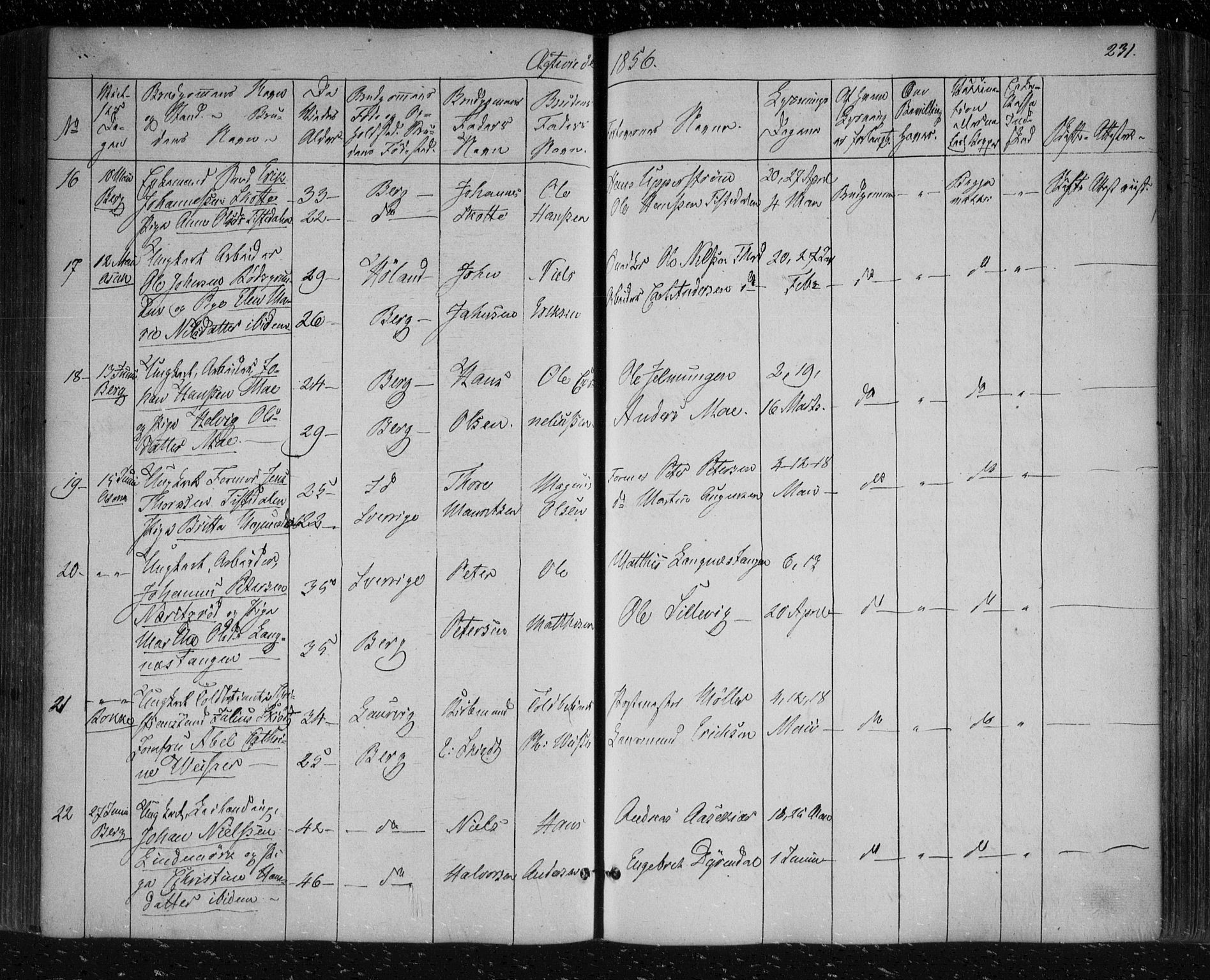 Berg prestekontor Kirkebøker, AV/SAO-A-10902/F/Fa/L0004: Parish register (official) no. I 4, 1843-1860, p. 231