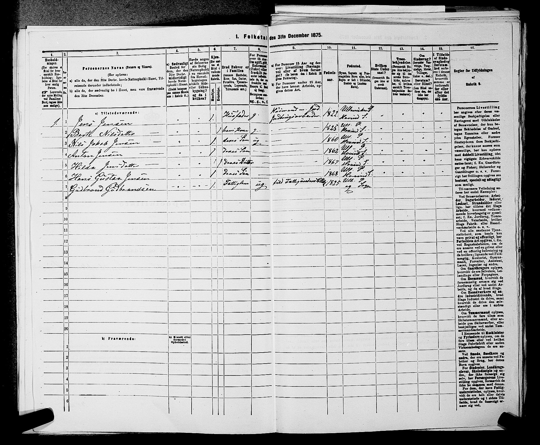 RA, 1875 census for 0235P Ullensaker, 1875, p. 1572