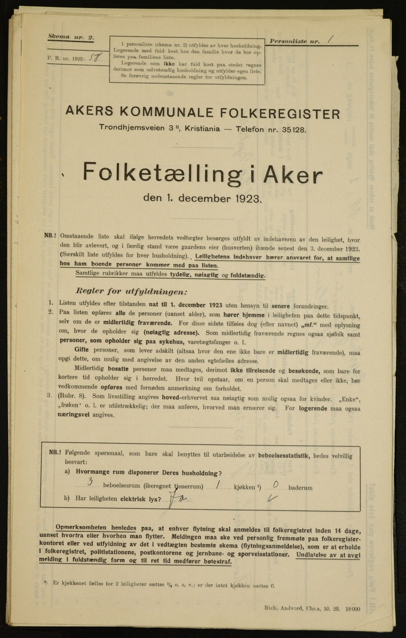 , Municipal Census 1923 for Aker, 1923, p. 7792