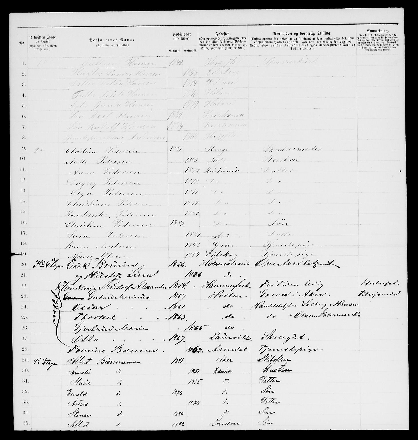 RA, 1885 census for 0301 Kristiania, 1885, p. 11166