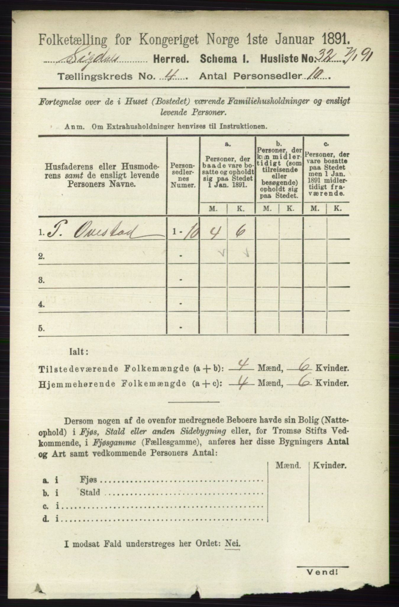 RA, 1891 census for 0621 Sigdal, 1891, p. 1648