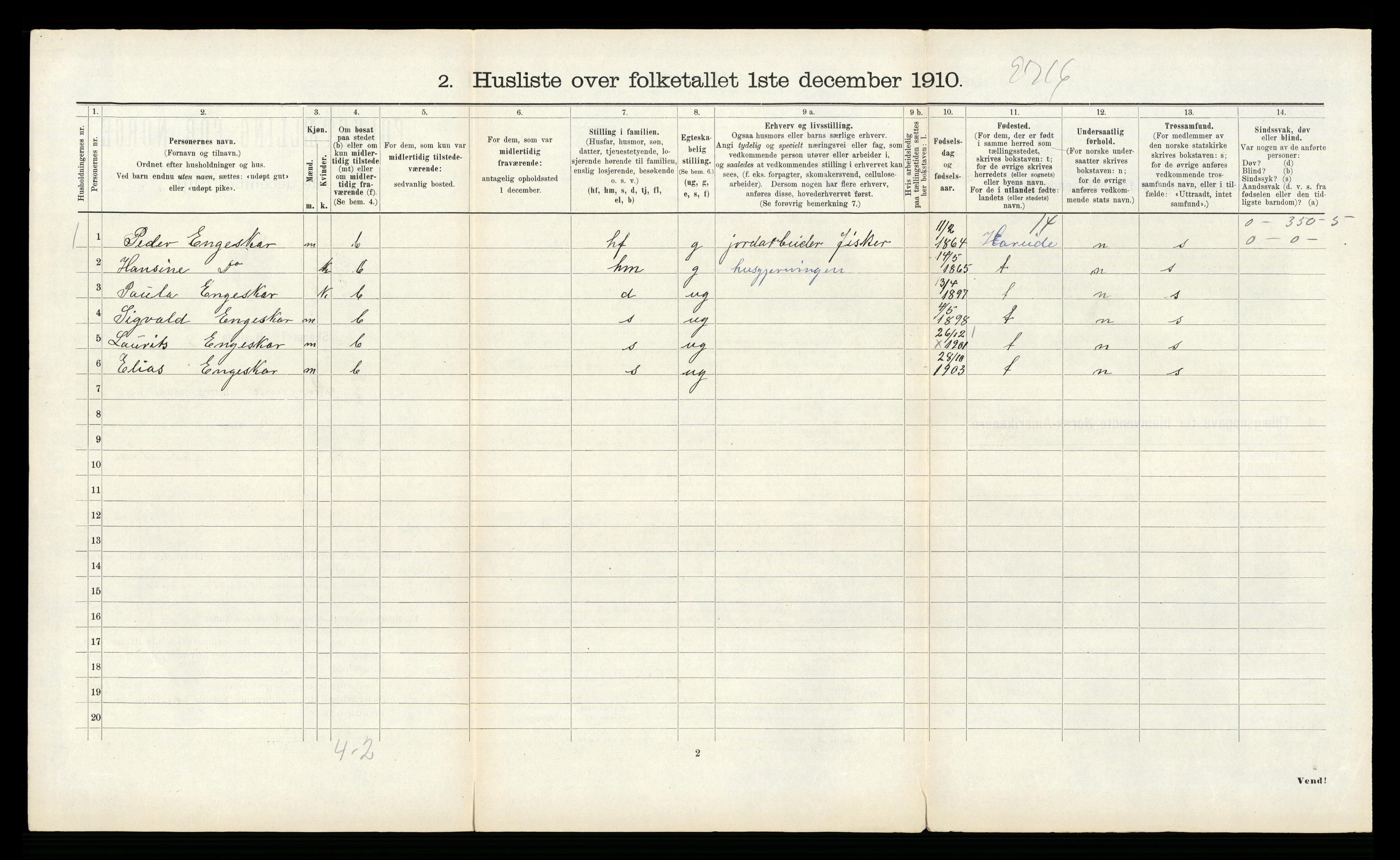 RA, 1910 census for Borgund, 1910, p. 570