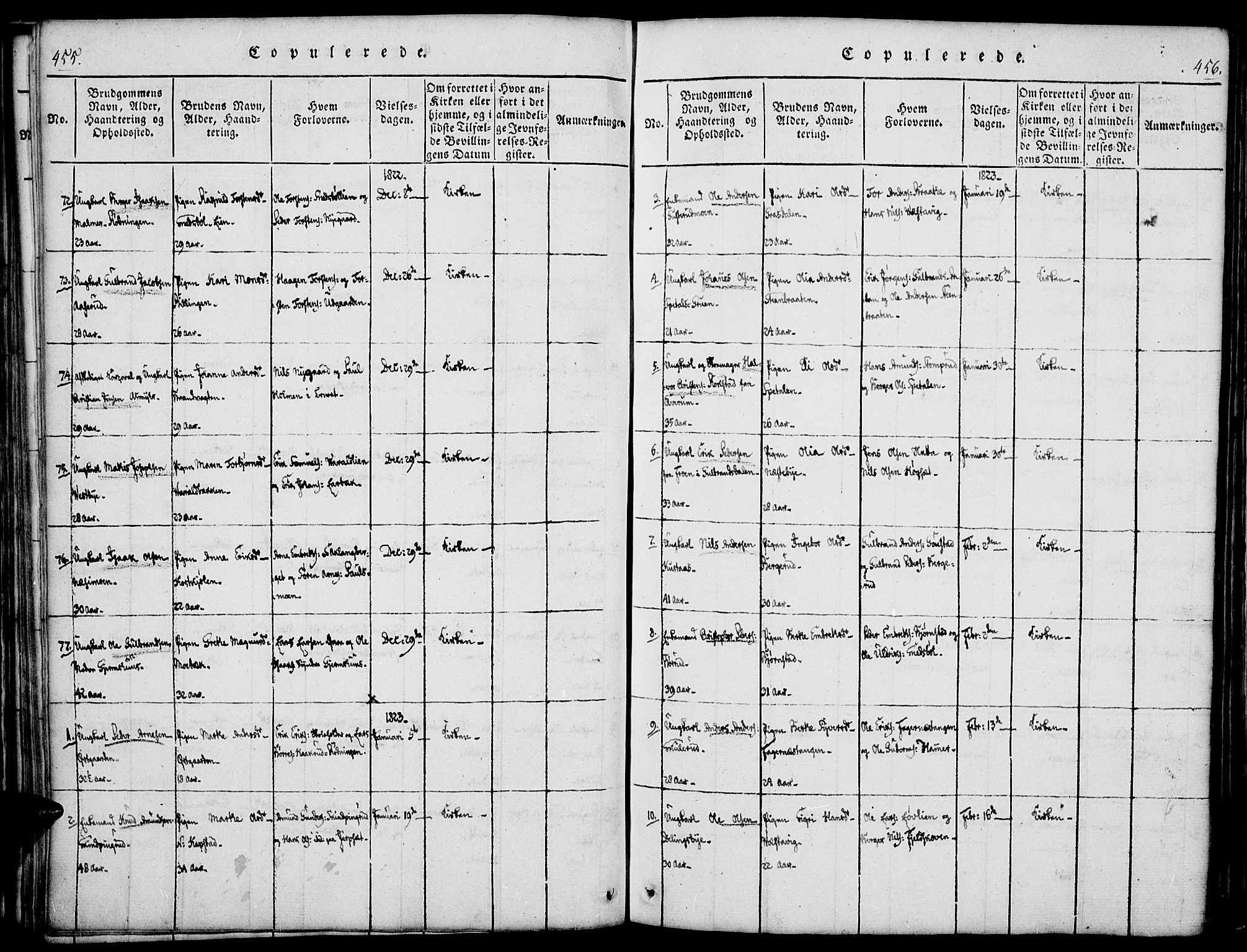 Vinger prestekontor, AV/SAH-PREST-024/H/Ha/Haa/L0006: Parish register (official) no. 6, 1814-1825, p. 455-456