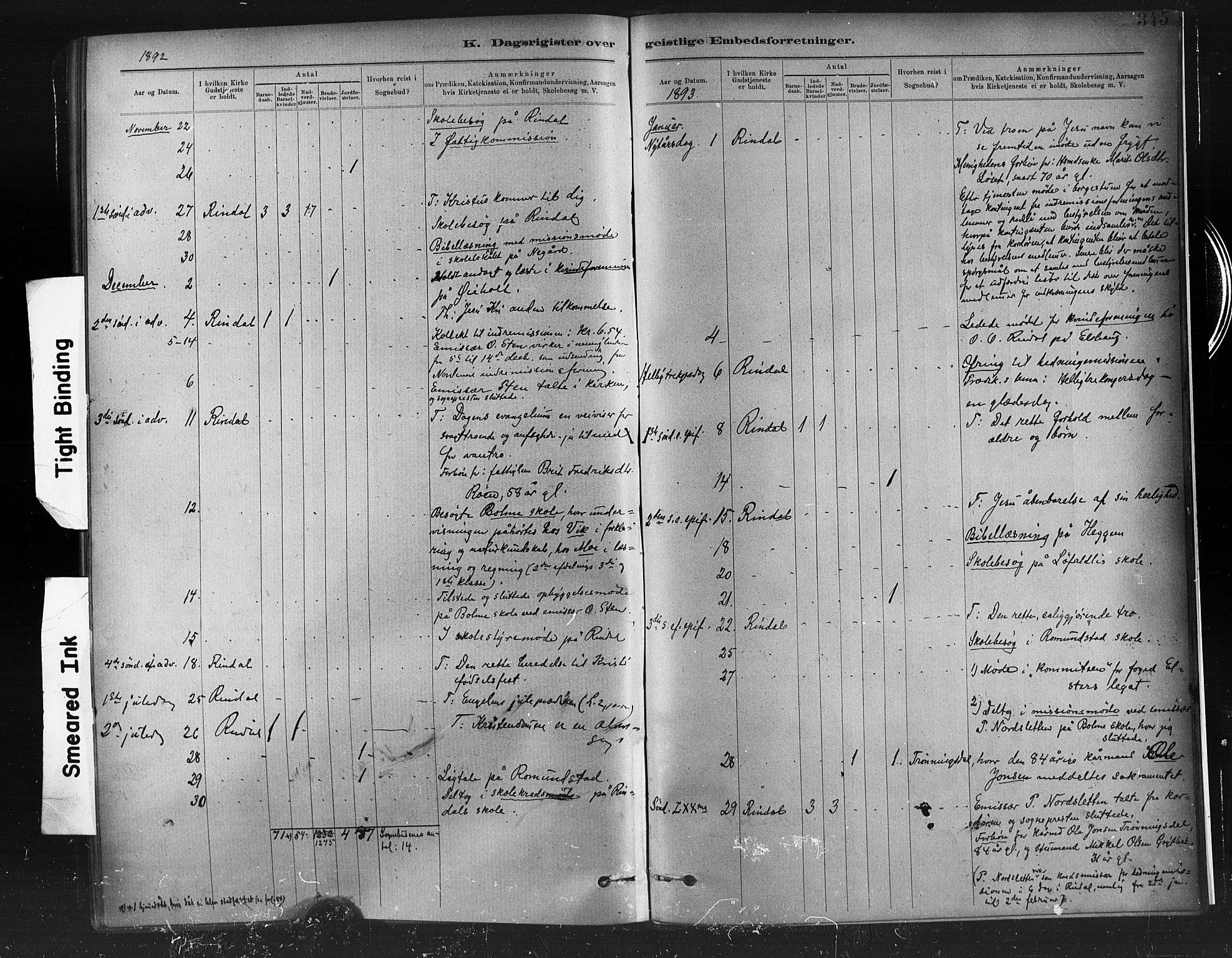 Ministerialprotokoller, klokkerbøker og fødselsregistre - Møre og Romsdal, AV/SAT-A-1454/598/L1069: Parish register (official) no. 598A03, 1882-1895, p. 345