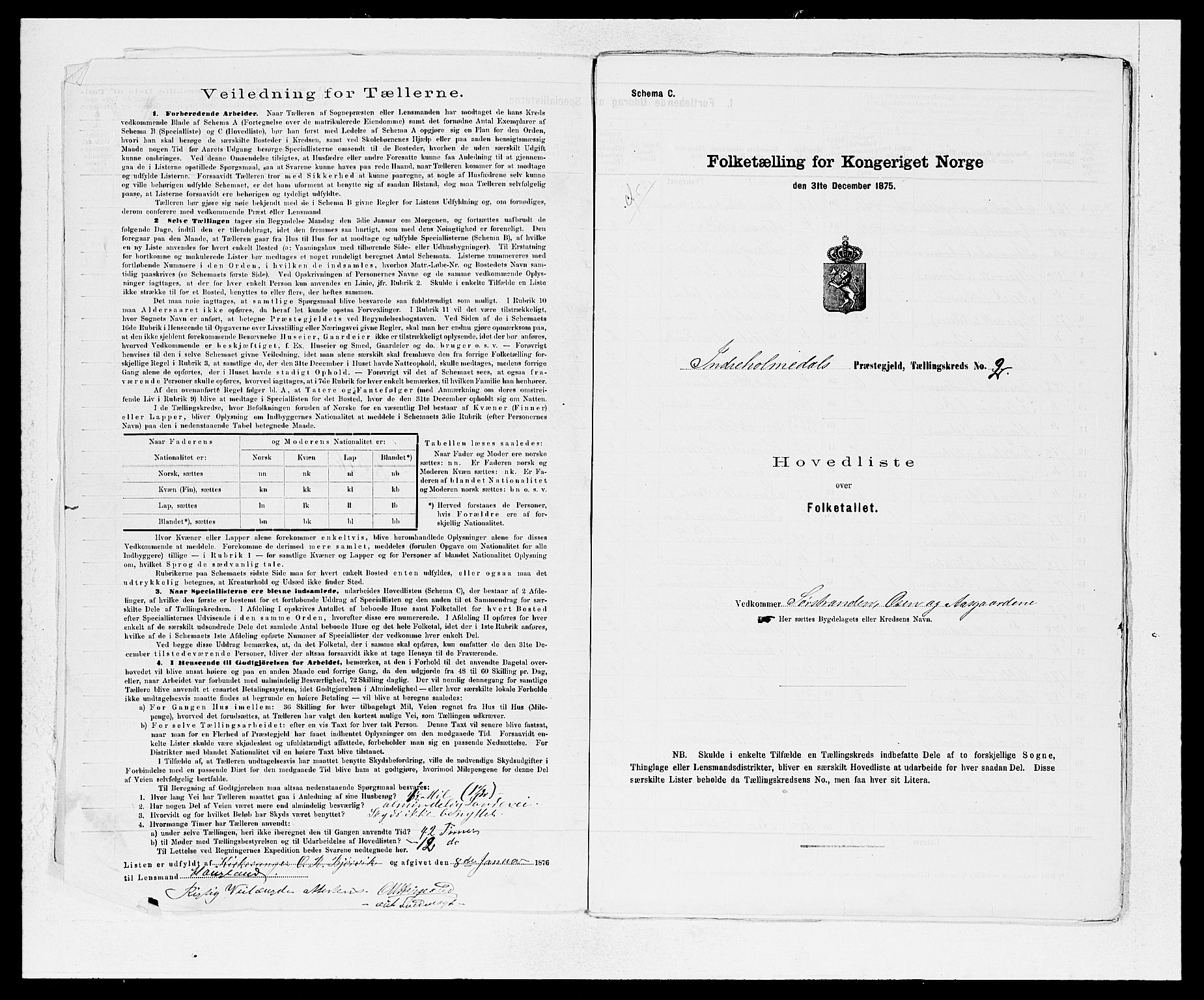 SAB, 1875 census for 1430P Indre Holmedal, 1875, p. 4