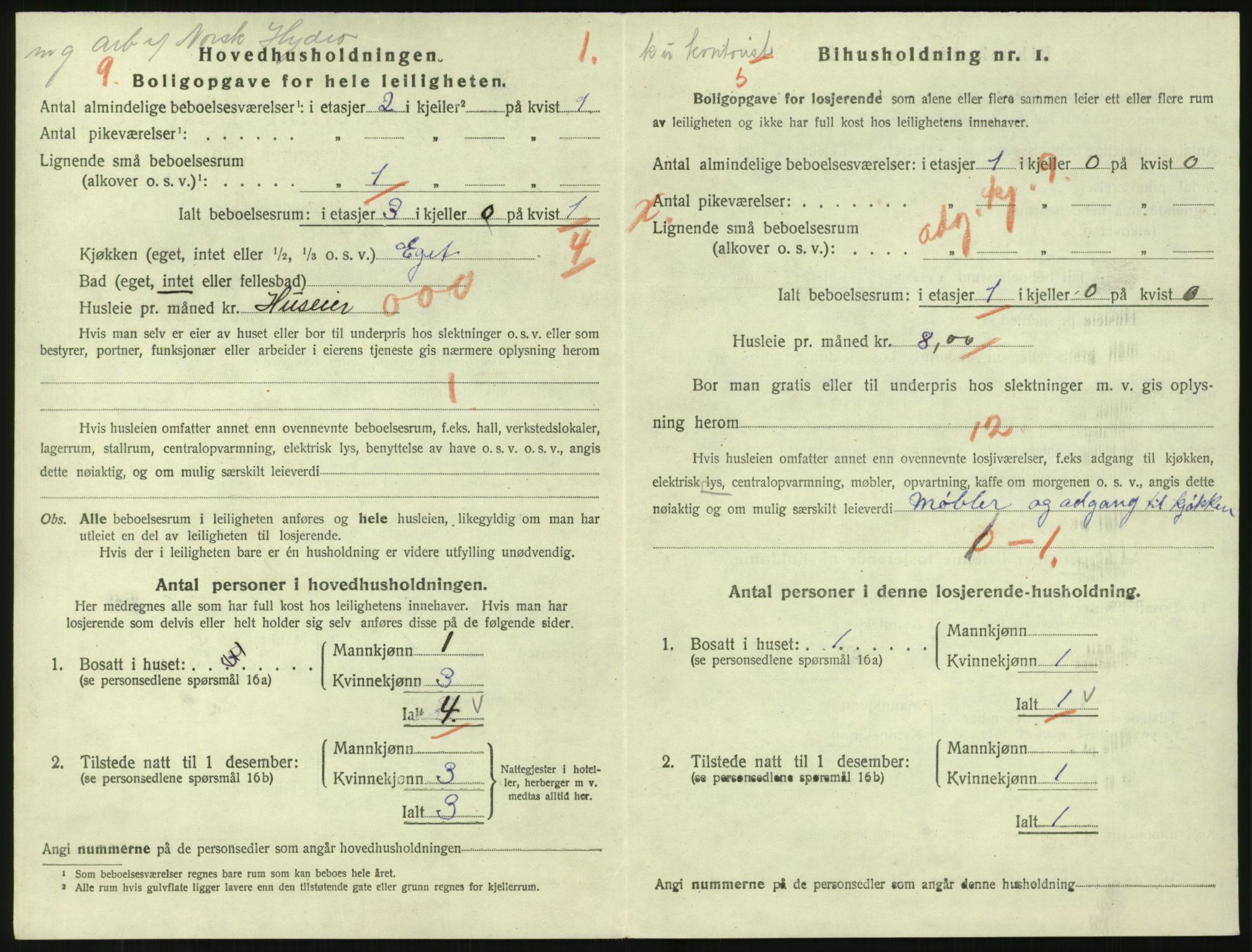 SAK, 1920 census for Tvedestrand, 1920, p. 1332