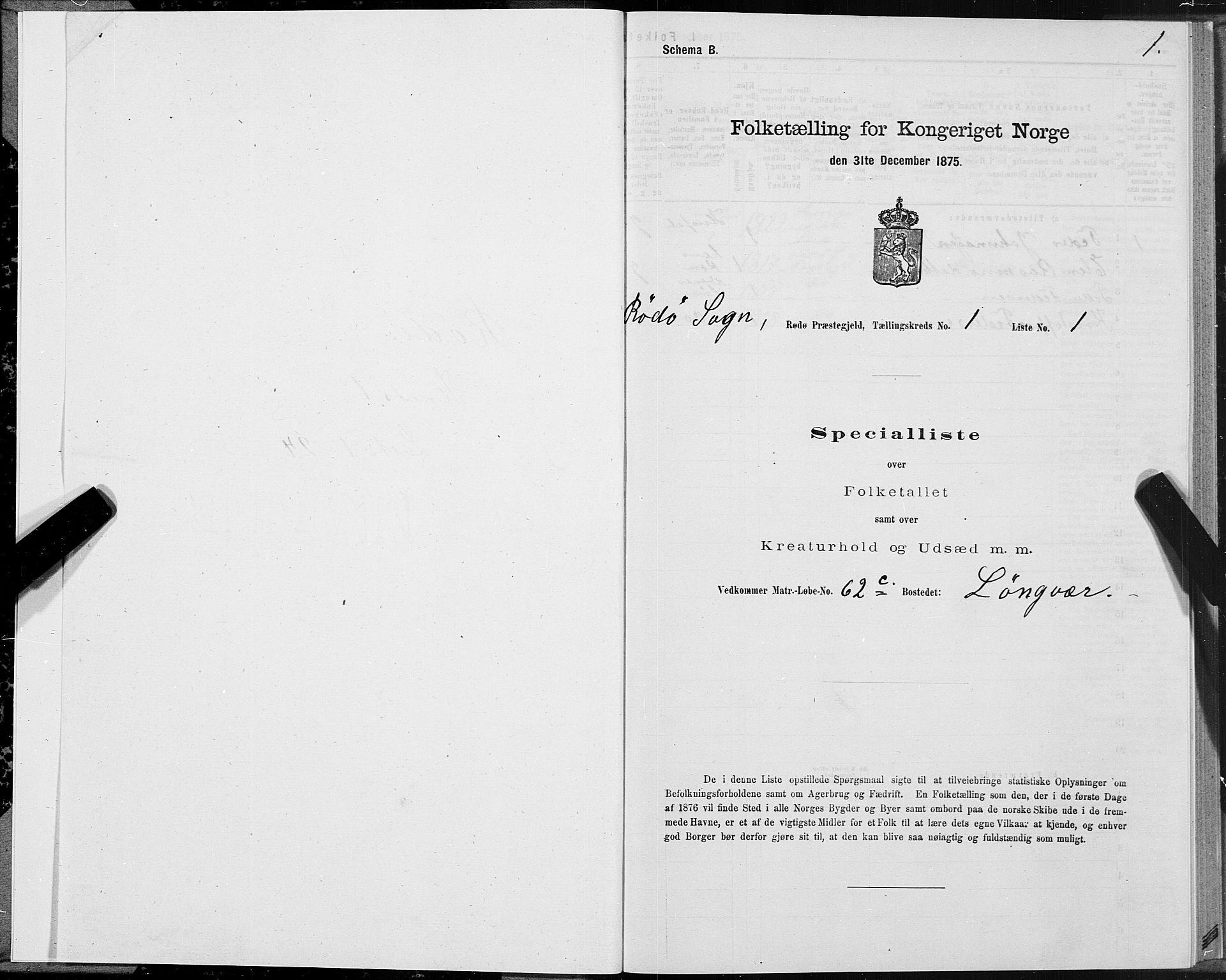 SAT, 1875 census for 1836P Rødøy, 1875, p. 1001