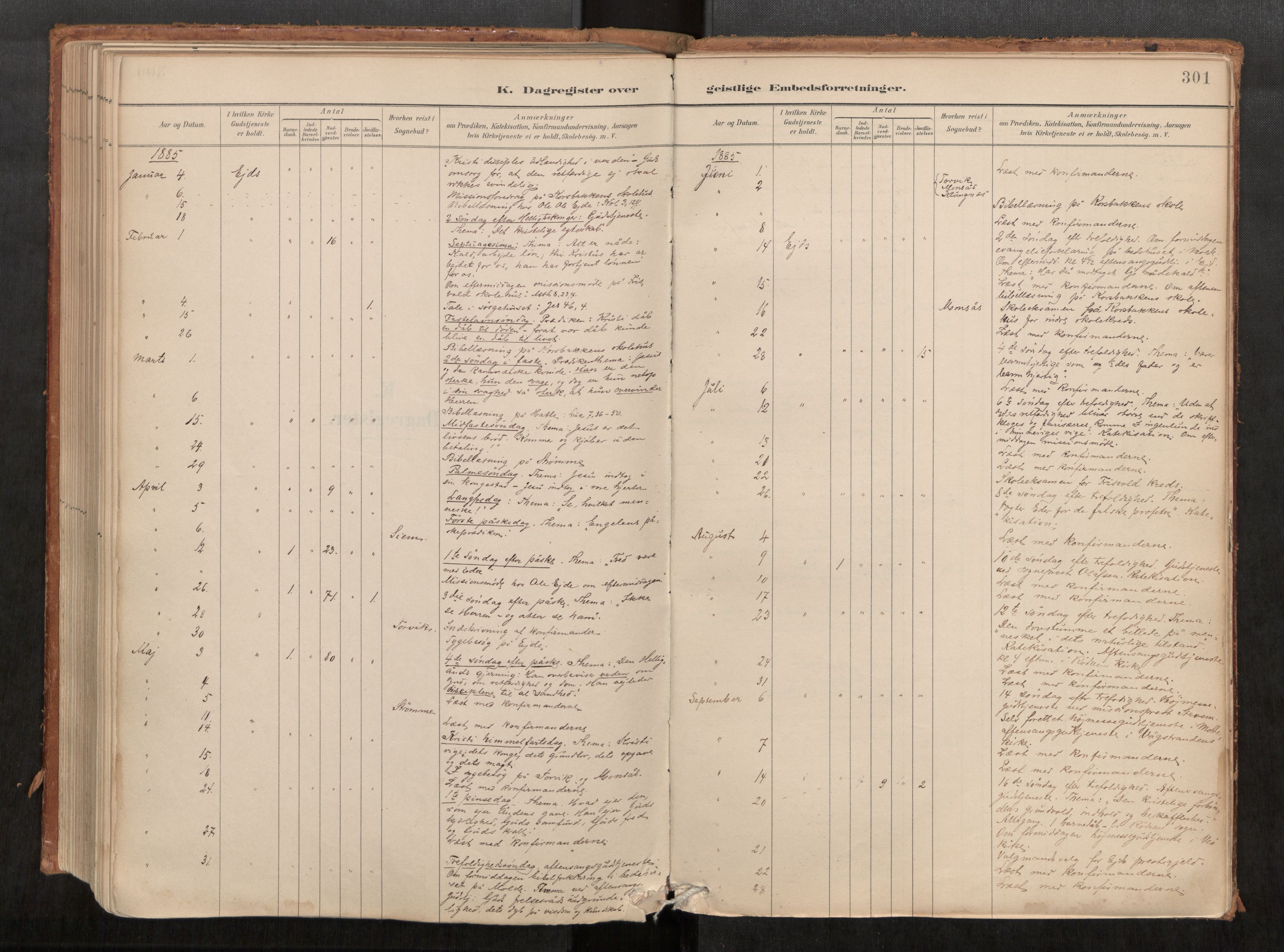 Ministerialprotokoller, klokkerbøker og fødselsregistre - Møre og Romsdal, SAT/A-1454/542/L0553: Parish register (official) no. 542A03, 1885-1925, p. 301