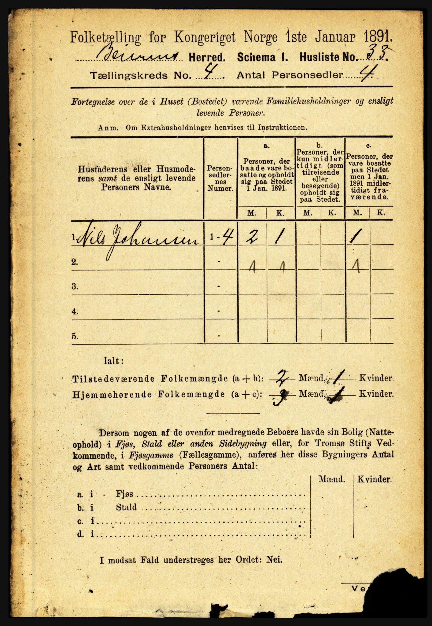 RA, 1891 census for 1839 Beiarn, 1891, p. 1475