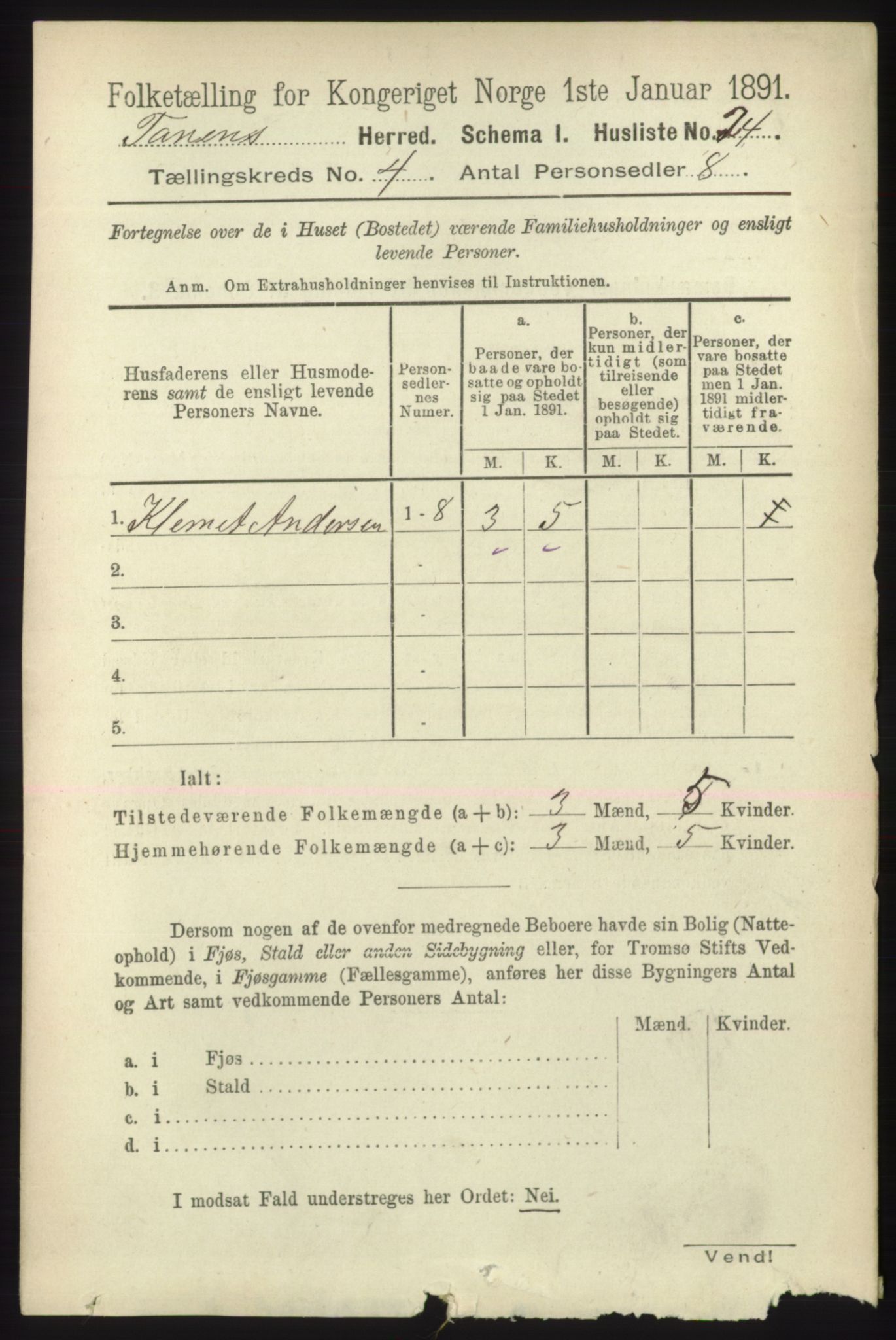 RA, 1891 census for 2025 Tana, 1891, p. 1739