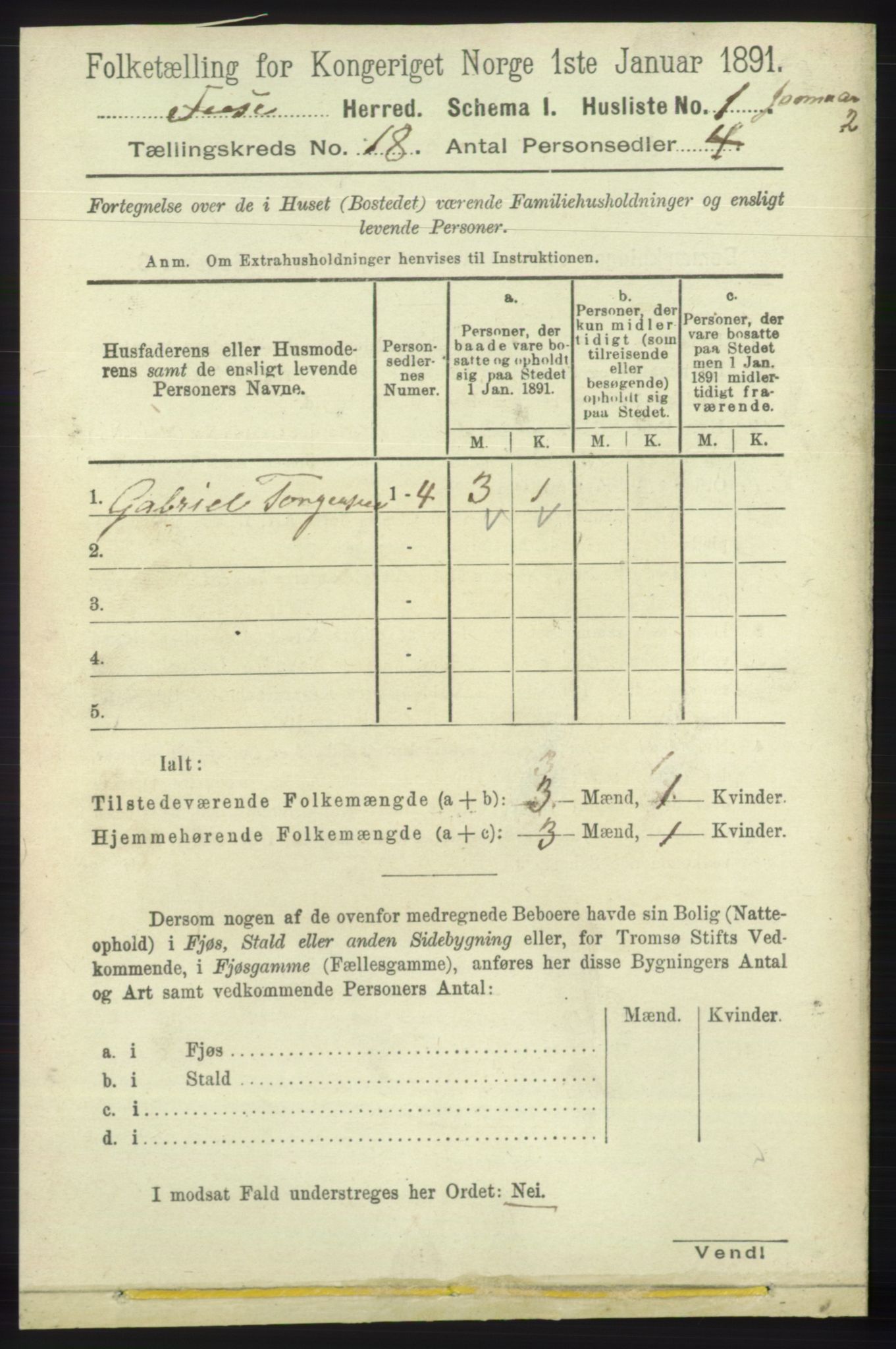 RA, 1891 census for 1241 Fusa, 1891, p. 4093