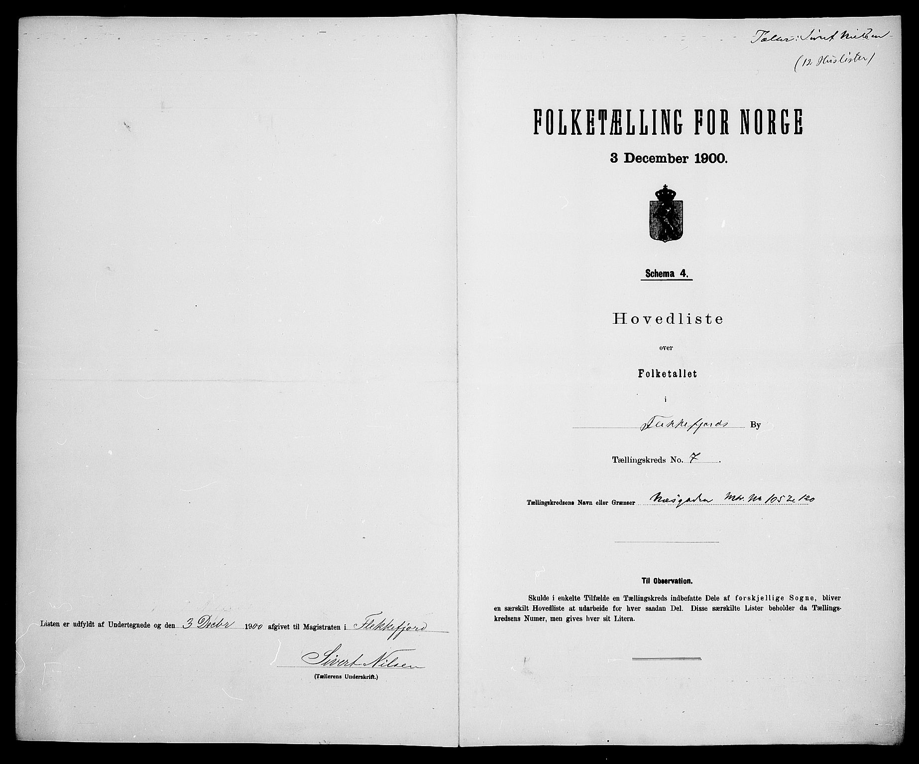 SAK, 1900 census for Flekkefjord, 1900, p. 38