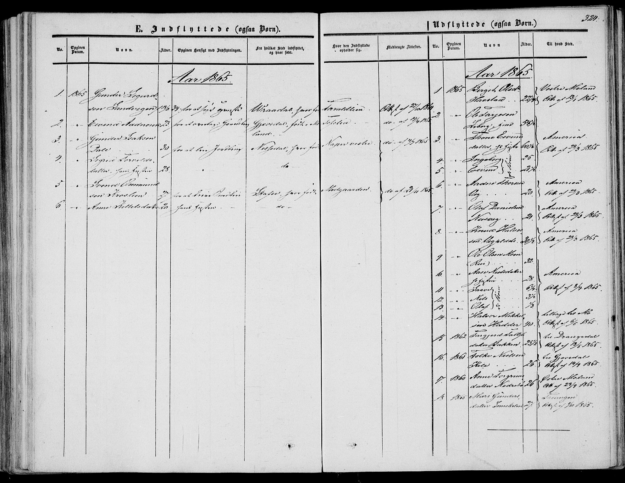 Fyresdal kirkebøker, SAKO/A-263/F/Fa/L0005: Parish register (official) no. I 5, 1855-1871, p. 324