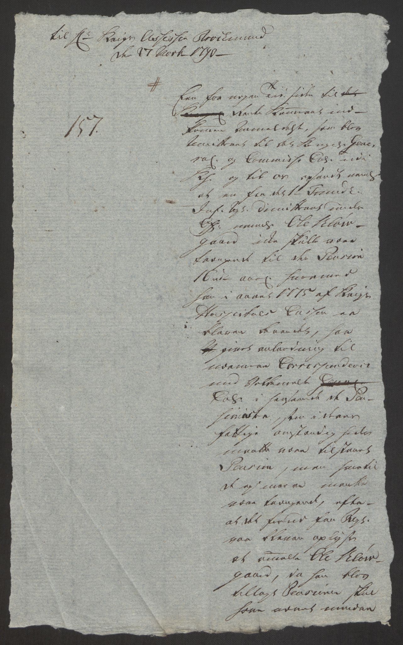 Forsvaret, Den norske kvesthuskasse/krigshospitalkasse, AV/RA-RAFA-1887/F/Fa/L0008: Konsepter, 1790-1793, p. 306