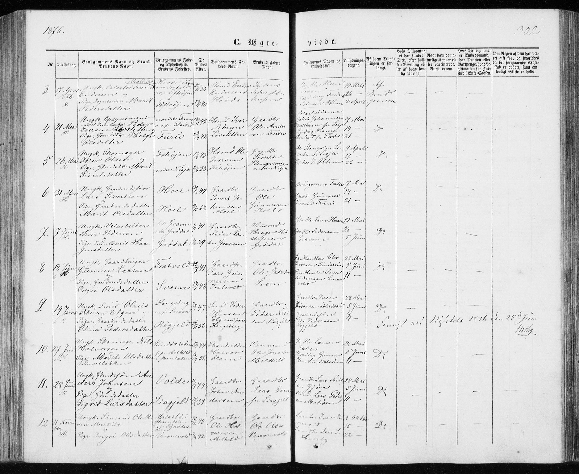 Ministerialprotokoller, klokkerbøker og fødselsregistre - Møre og Romsdal, SAT/A-1454/590/L1013: Parish register (official) no. 590A05, 1847-1877, p. 302