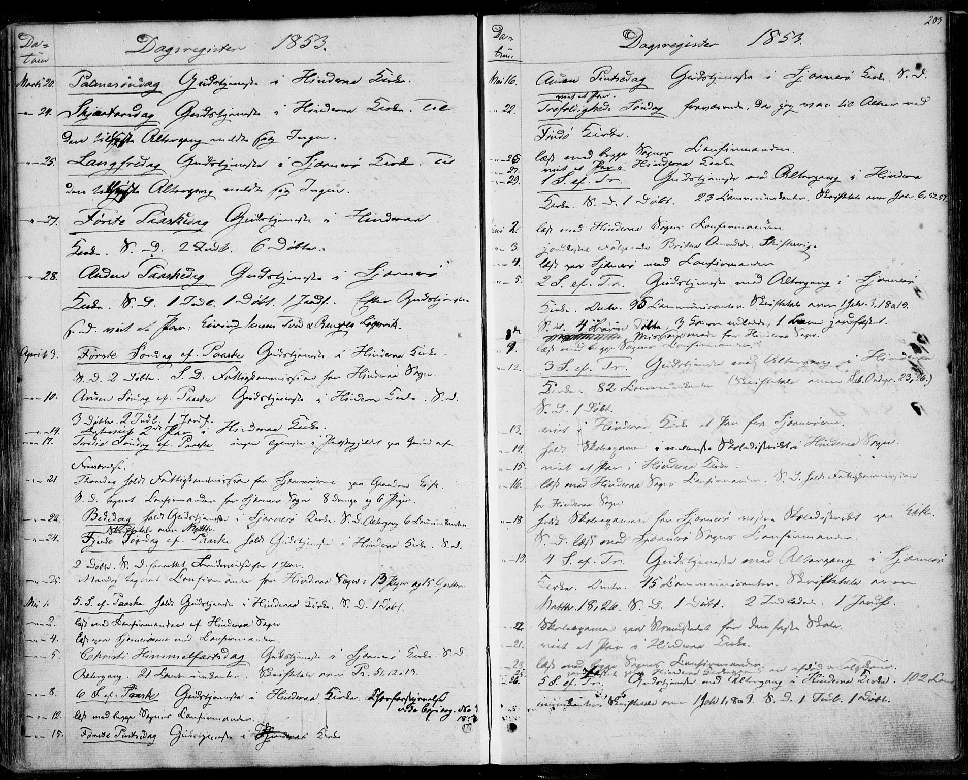 Nedstrand sokneprestkontor, AV/SAST-A-101841/01/IV: Parish register (official) no. A 8, 1839-1860, p. 203