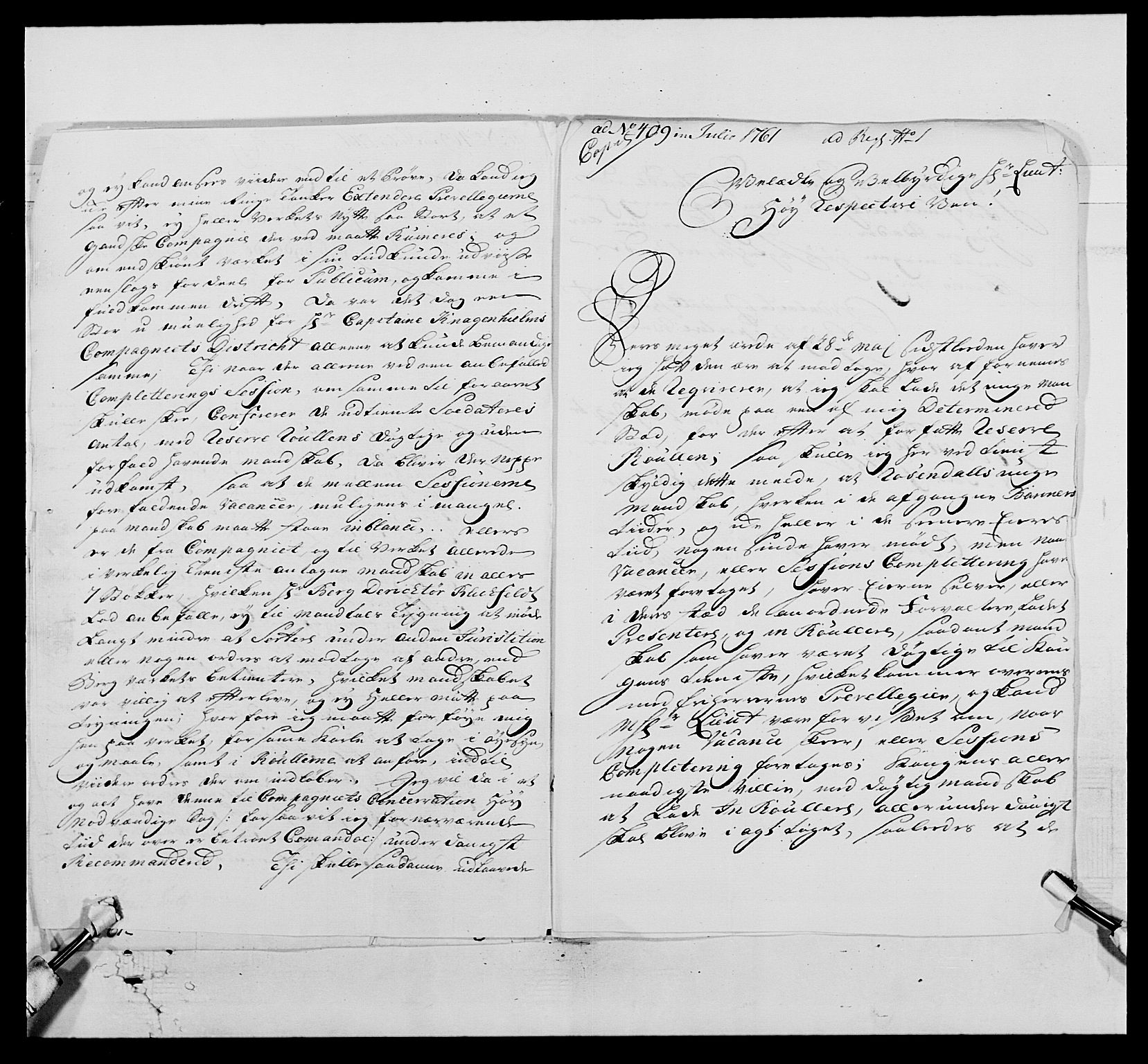 Kommanderende general (KG I) med Det norske krigsdirektorium, AV/RA-EA-5419/E/Ea/L0520b: 2. Bergenhusiske regiment, 1761-1765, p. 9