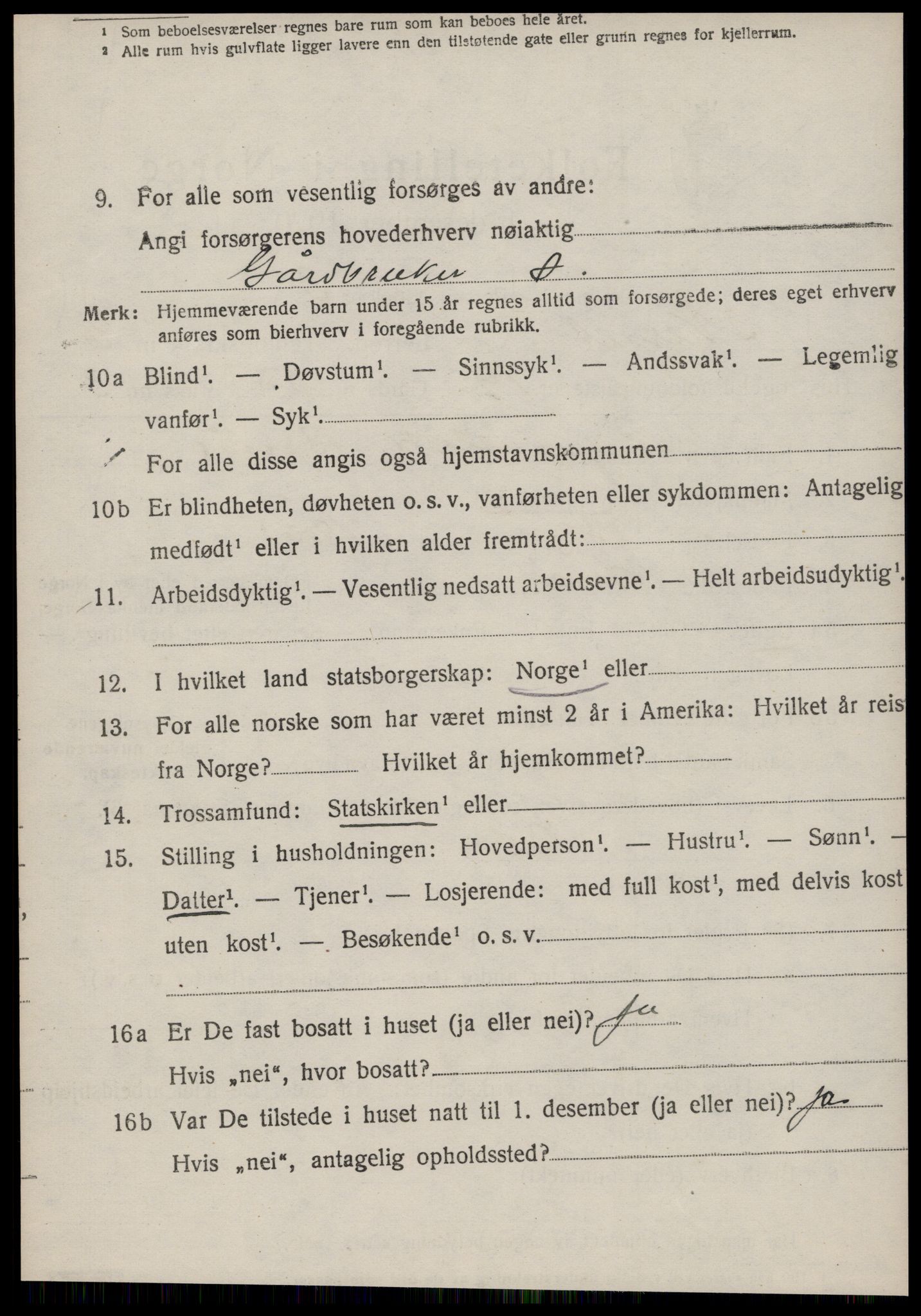 SAT, 1920 census for Nesset, 1920, p. 2971