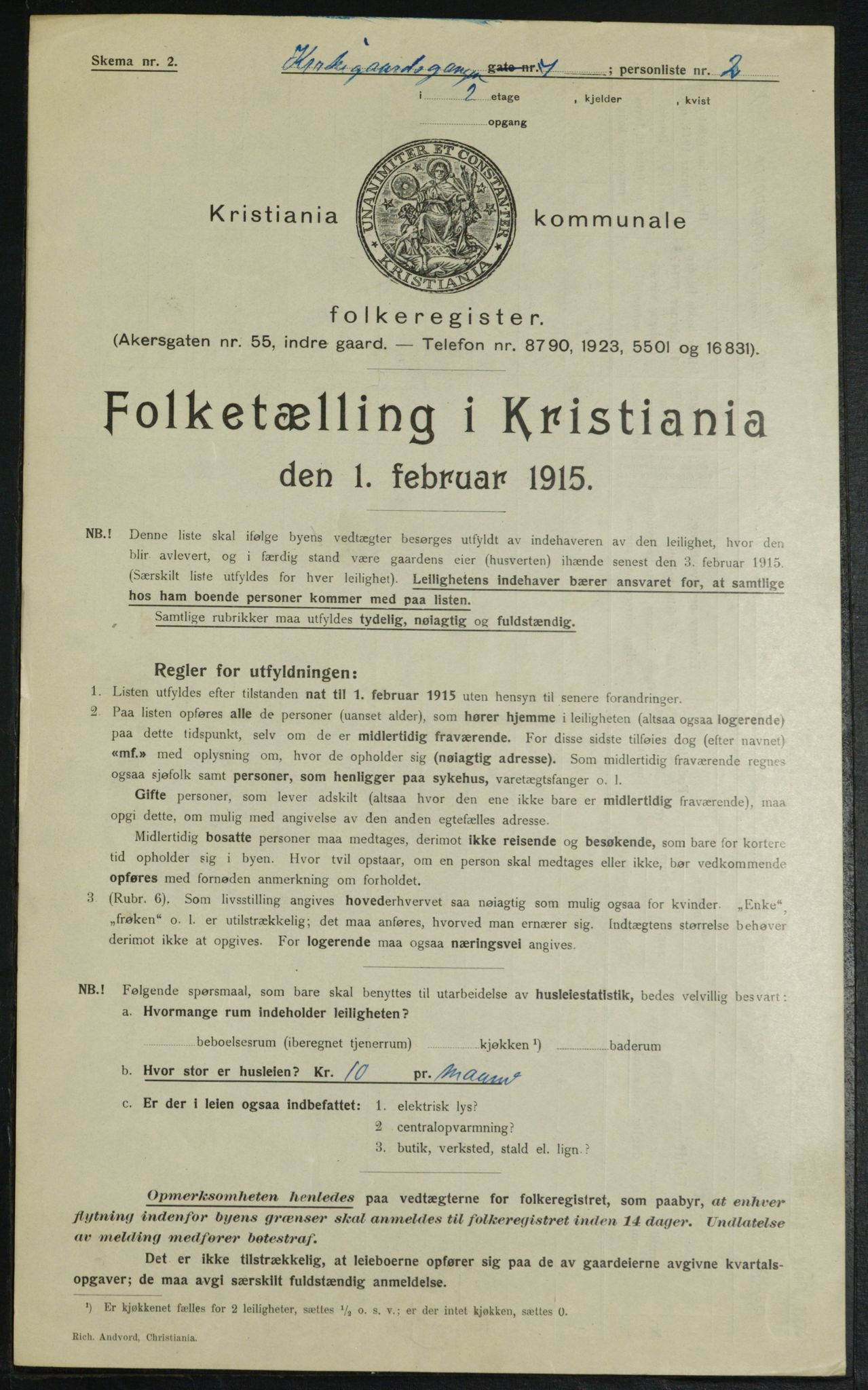 OBA, Municipal Census 1915 for Kristiania, 1915, p. 49542