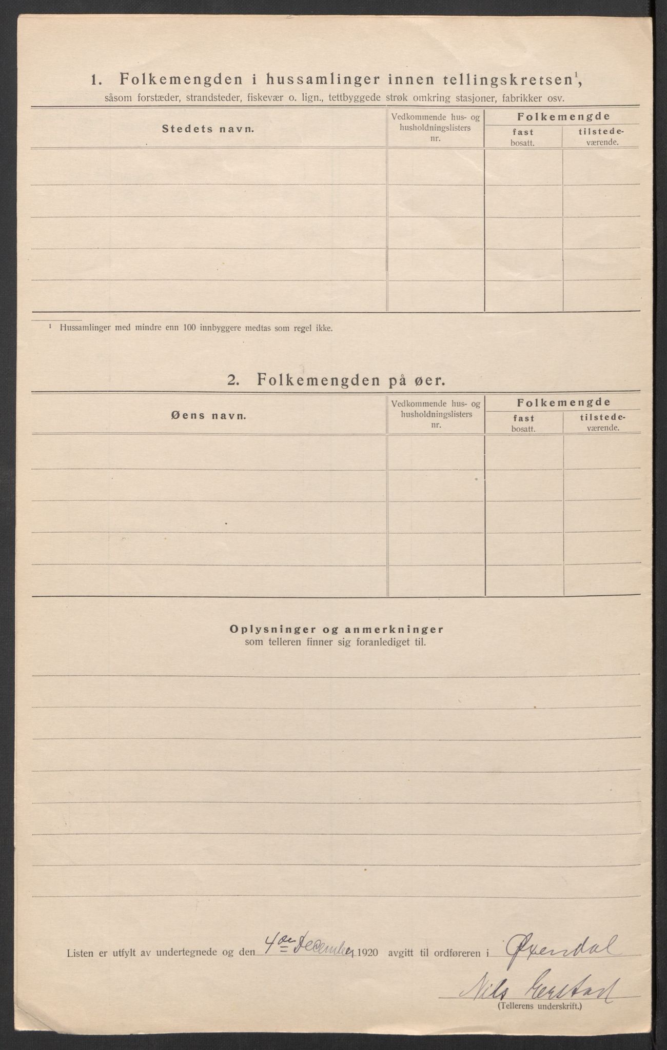 SAT, 1920 census for Øksendal, 1920, p. 11