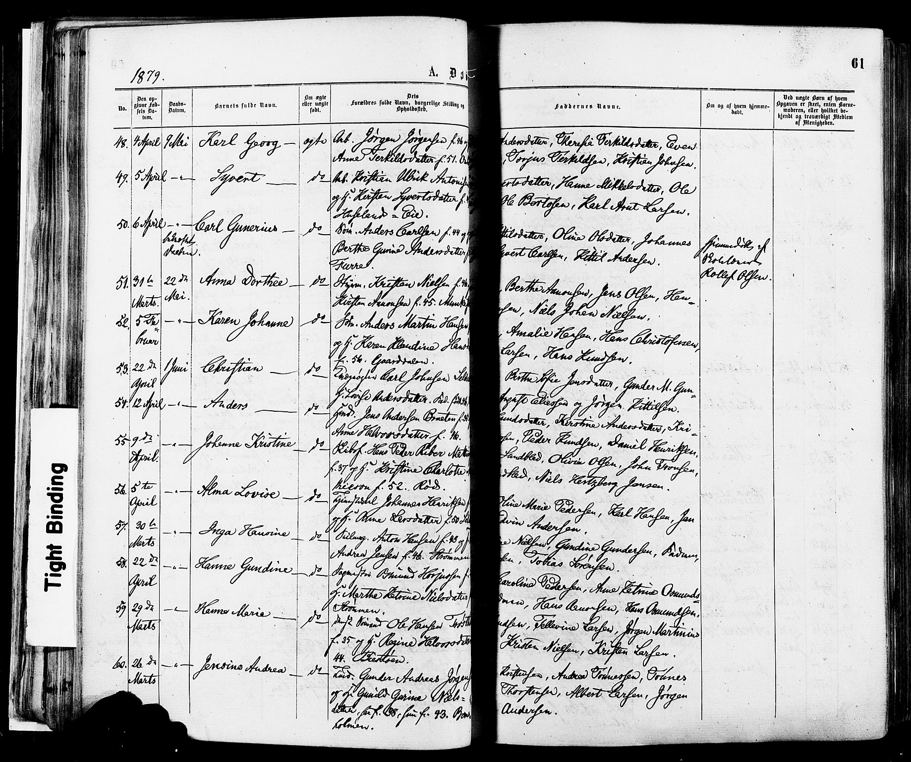 Øyestad sokneprestkontor, AV/SAK-1111-0049/F/Fa/L0016: Parish register (official) no. A 16, 1874-1886, p. 61